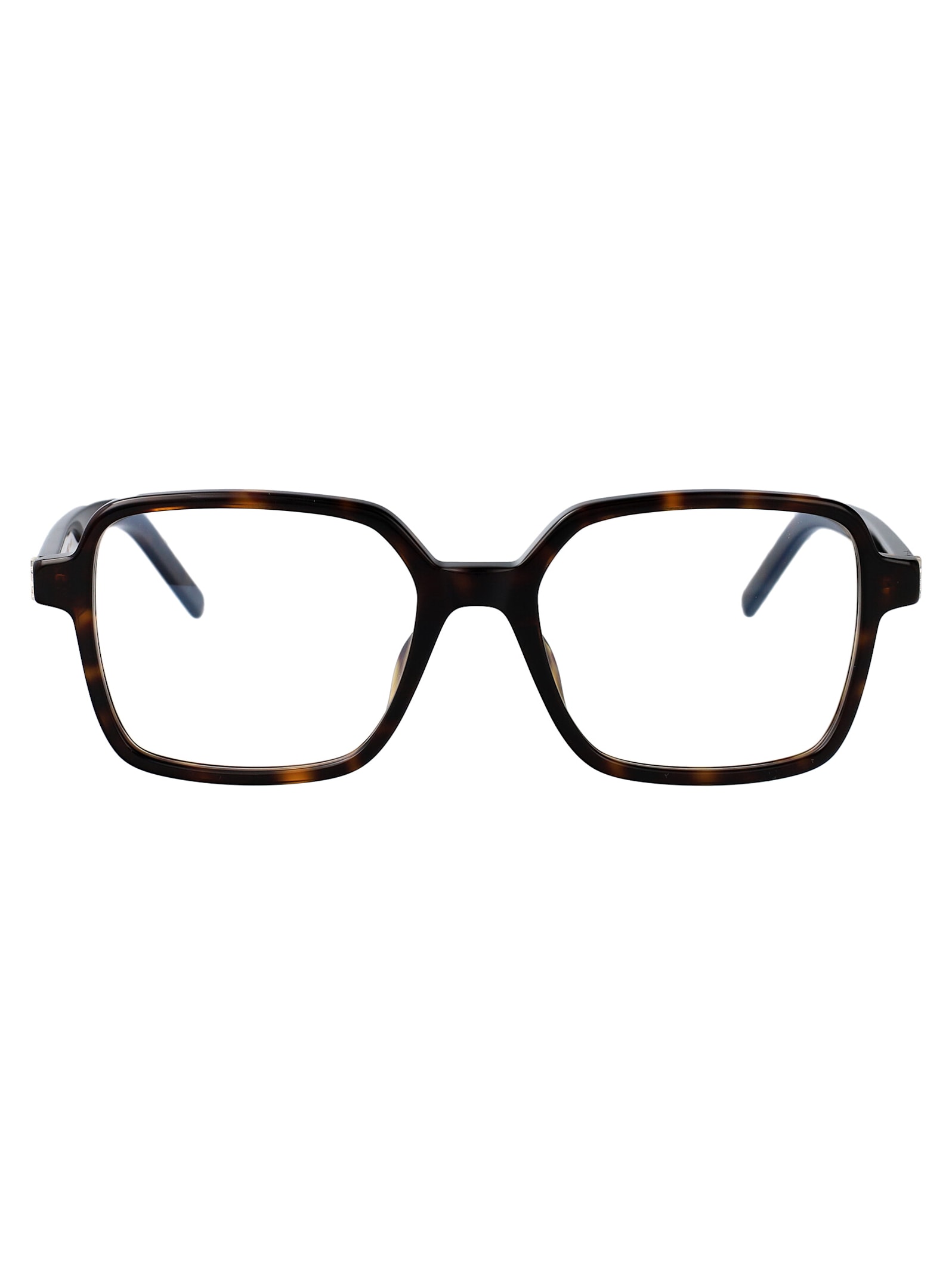 Saint Laurent Havana-havana-transparent Acetate Glasses In Transparent