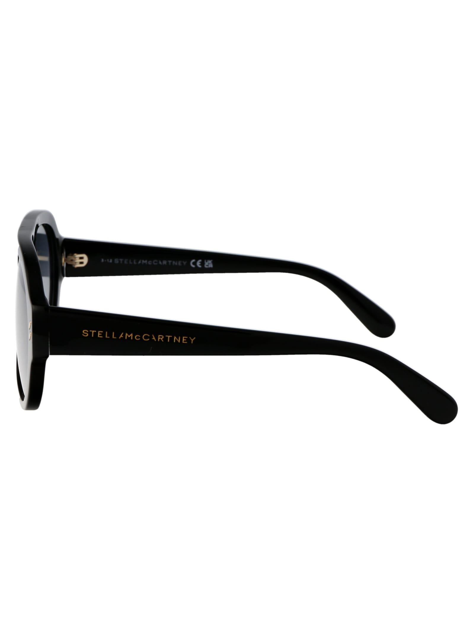 Shop Stella Mccartney Sc40049i Sunglasses In 01a Shiny Black / Smoke