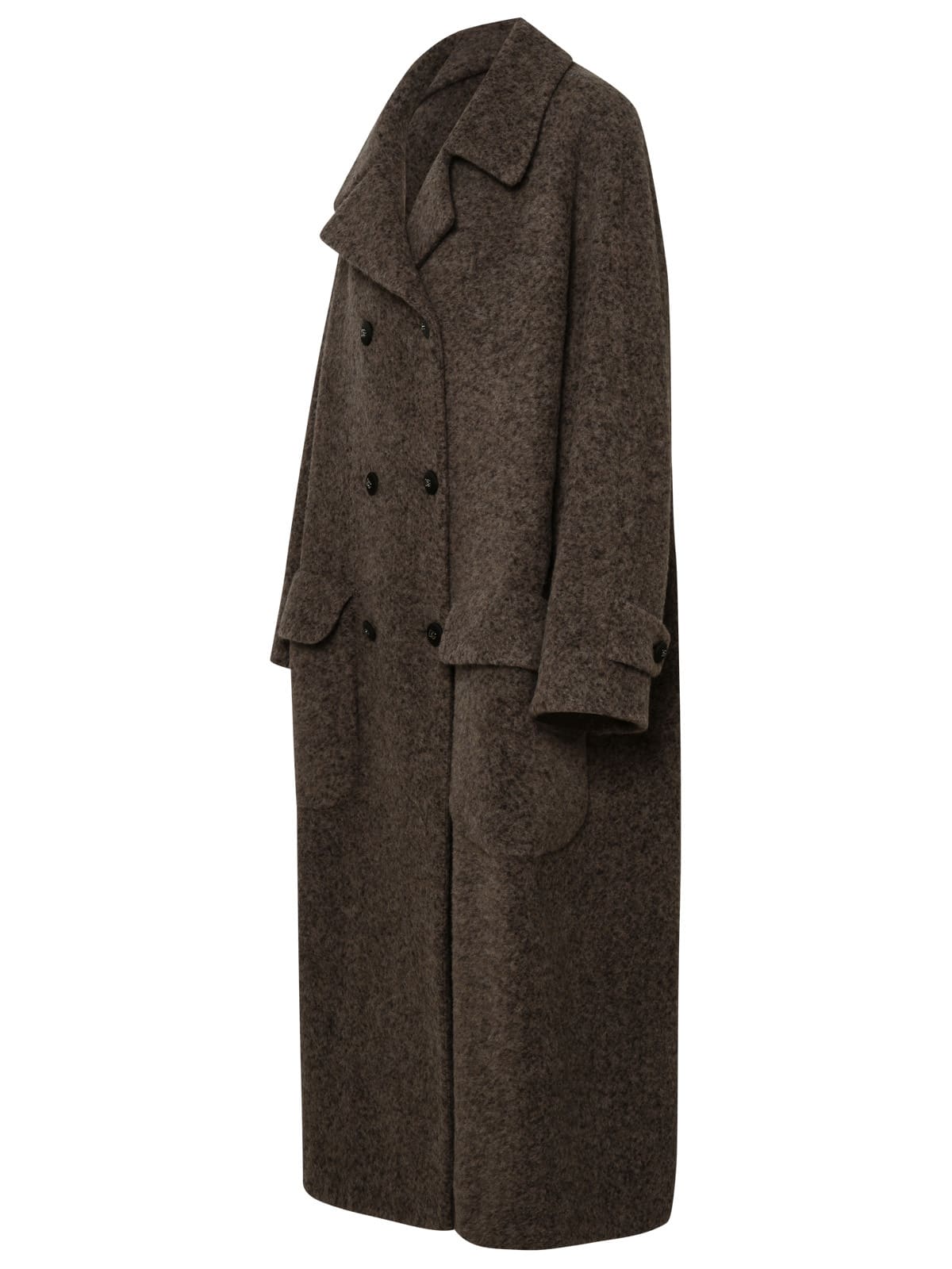 Shop Dolce & Gabbana Beige Alpaca Blend Coat In Melange Bianchi-beig