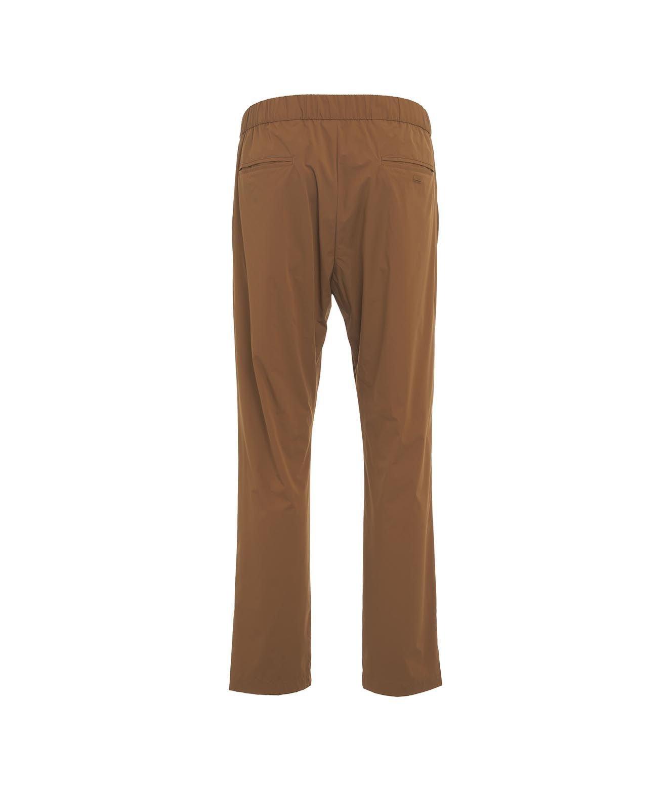 Shop Herno Drawstring Straight-leg Trousers In Camel