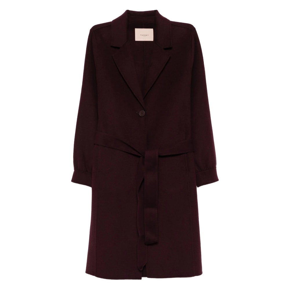 Twinset Coat In Burgundy