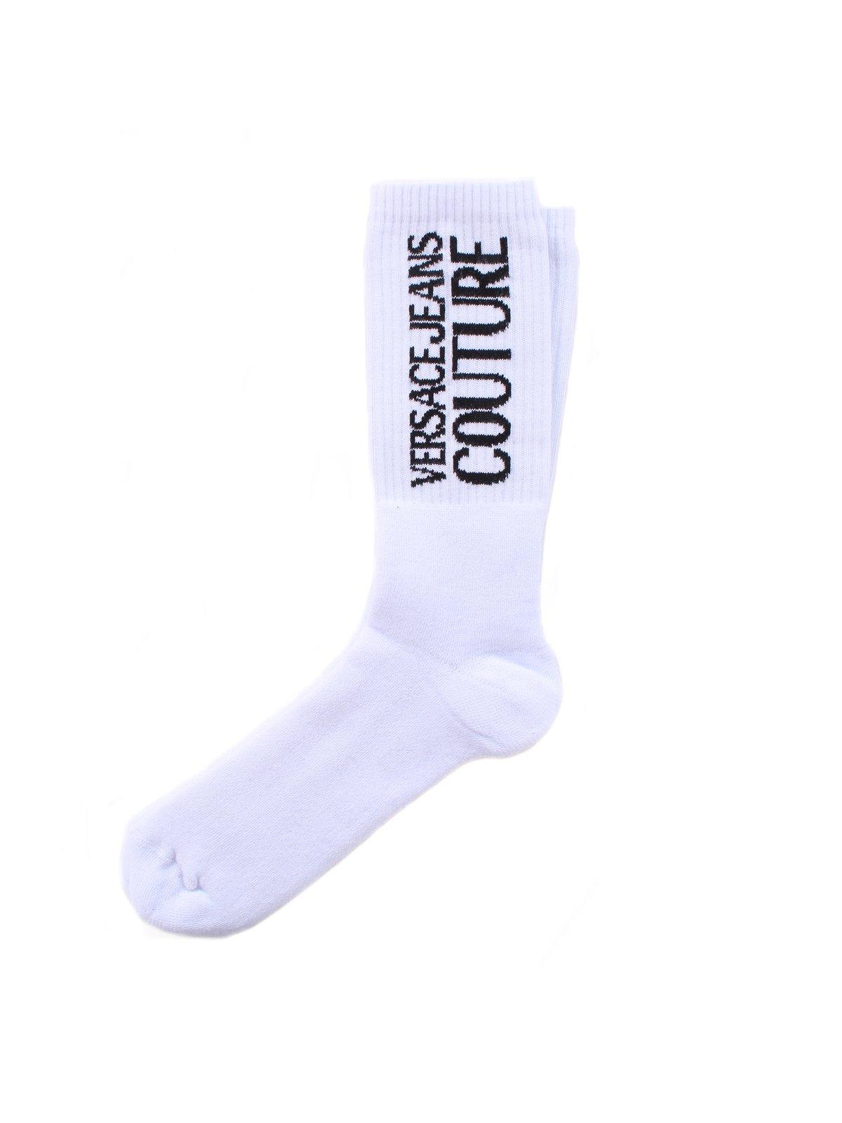Versace Jeans Couture Logo Intarsia Ribbed Socks