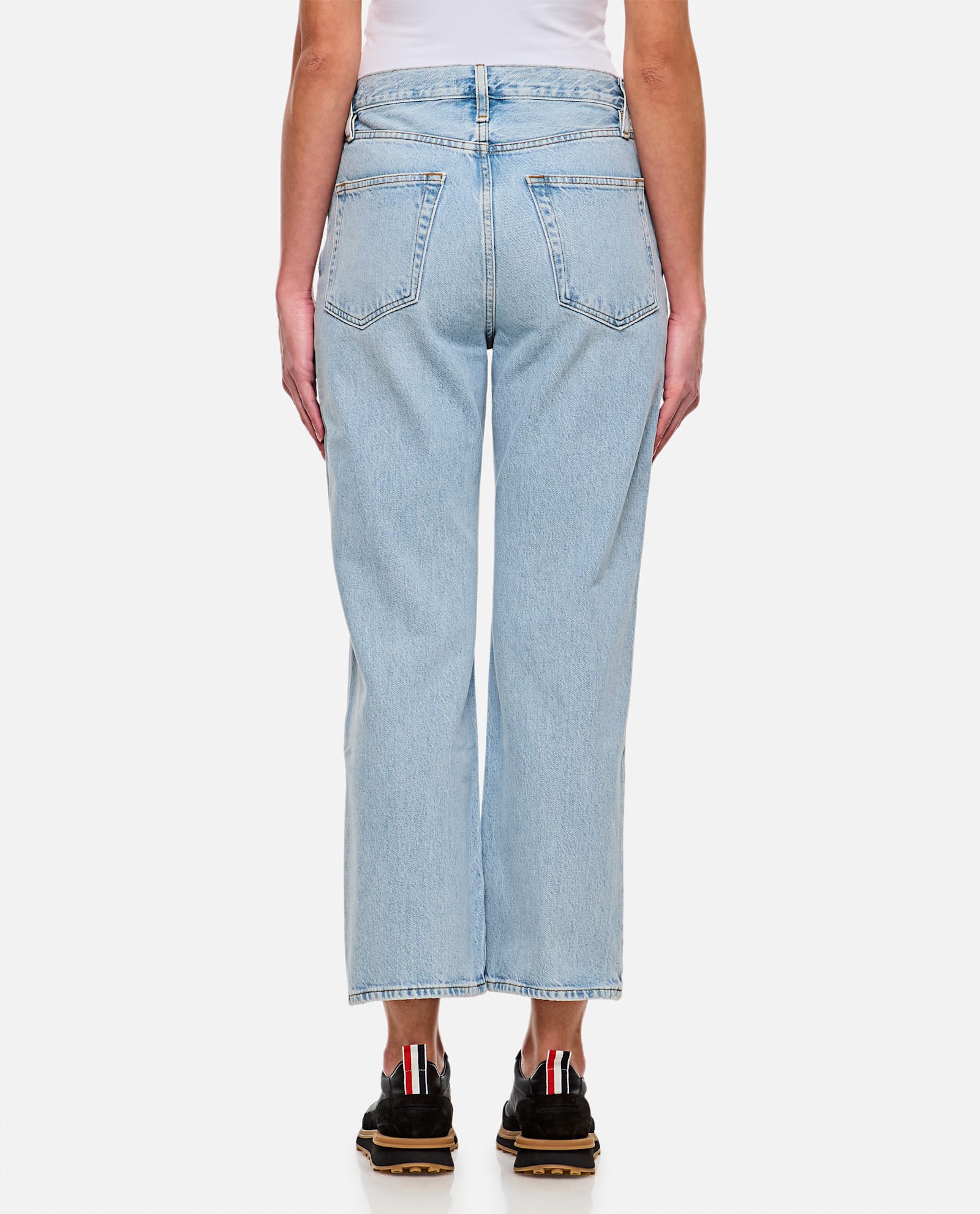 Frame Jane High-waist Cropped Jeans In Clear Blue