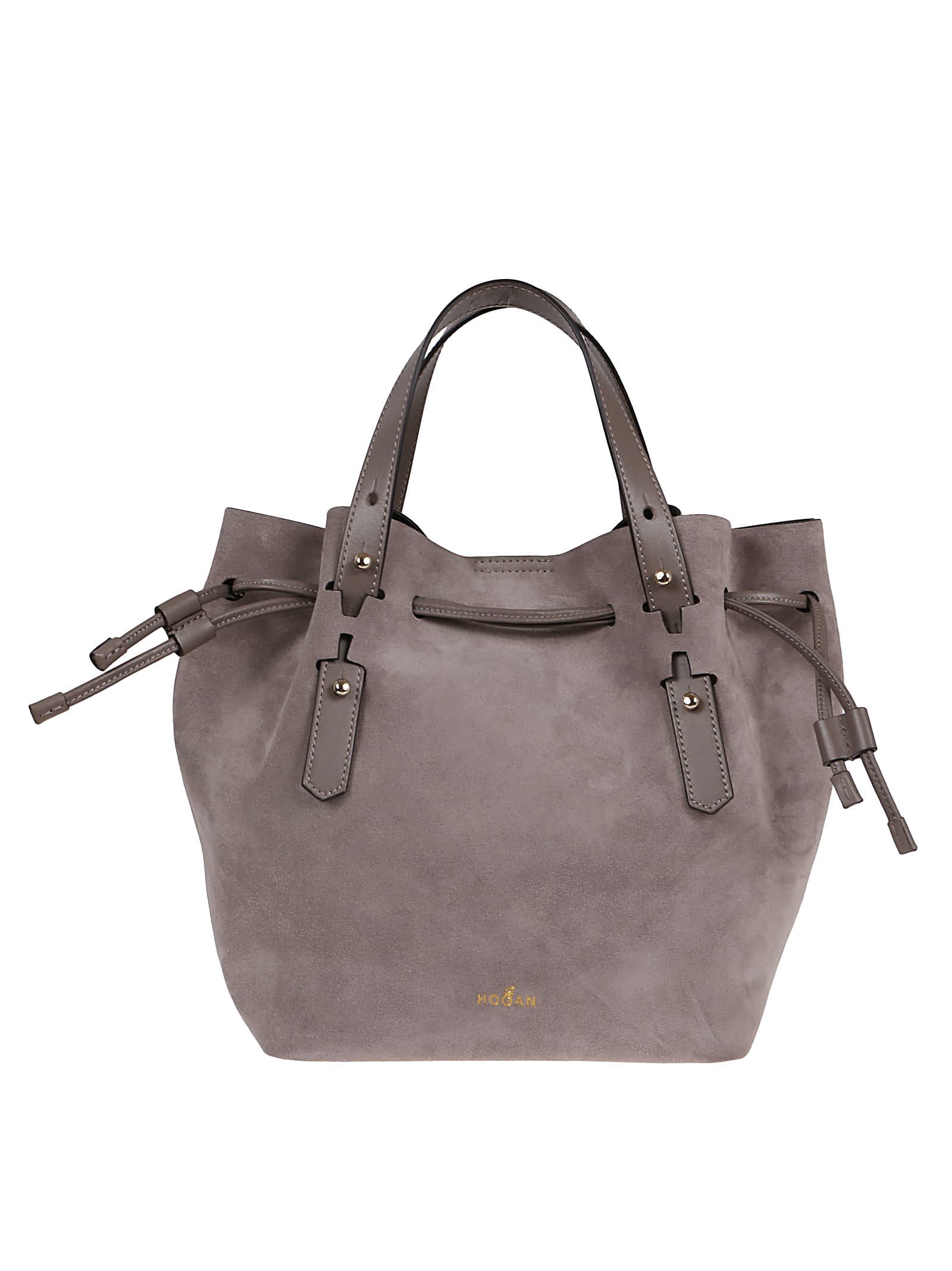 grey suede tote