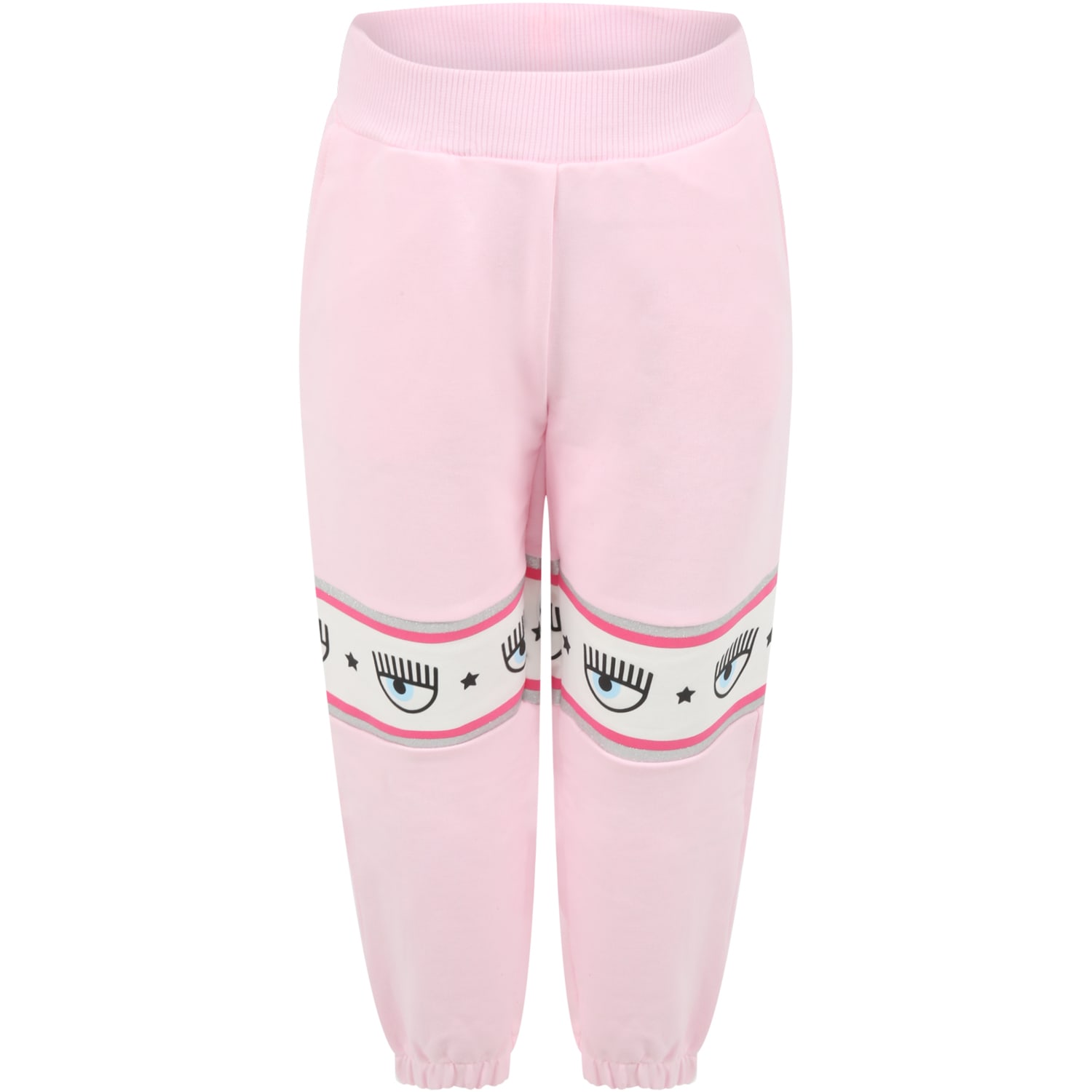 Chiara Ferragni Pink Sweatpants For Girl With Eyelike