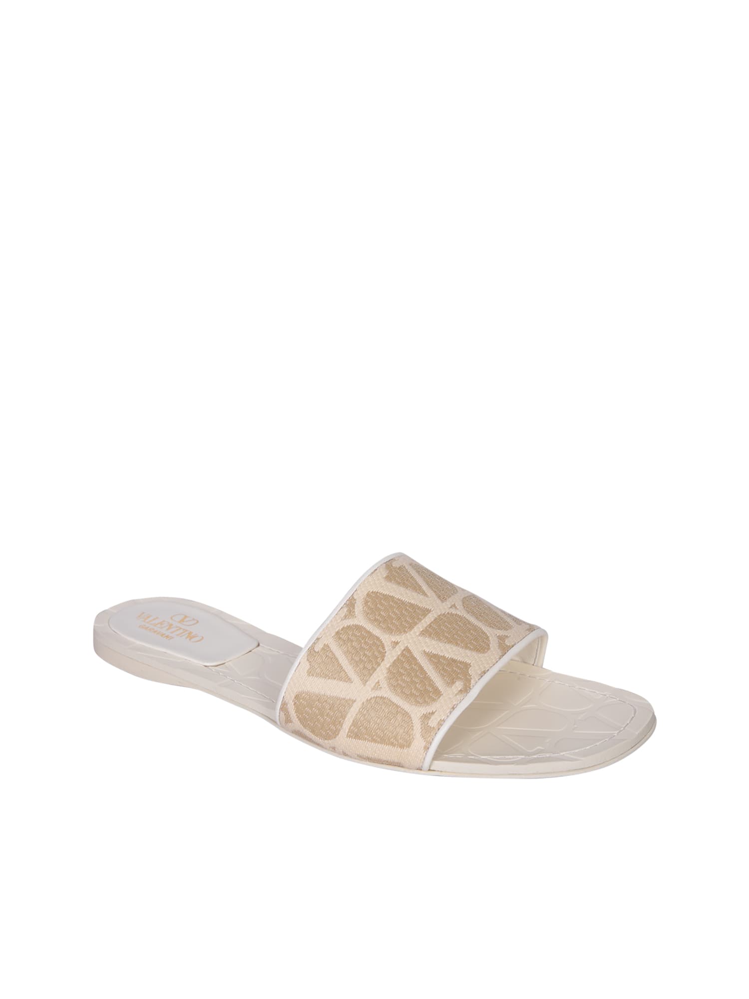 Shop Valentino Toile Iconographe Sandals In Beige