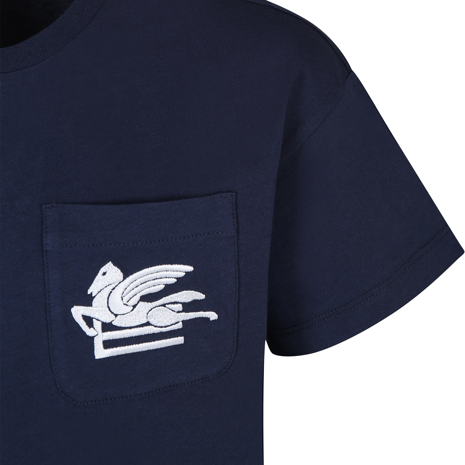 Shop Etro Blue T-shirt For Boy With Pegasus