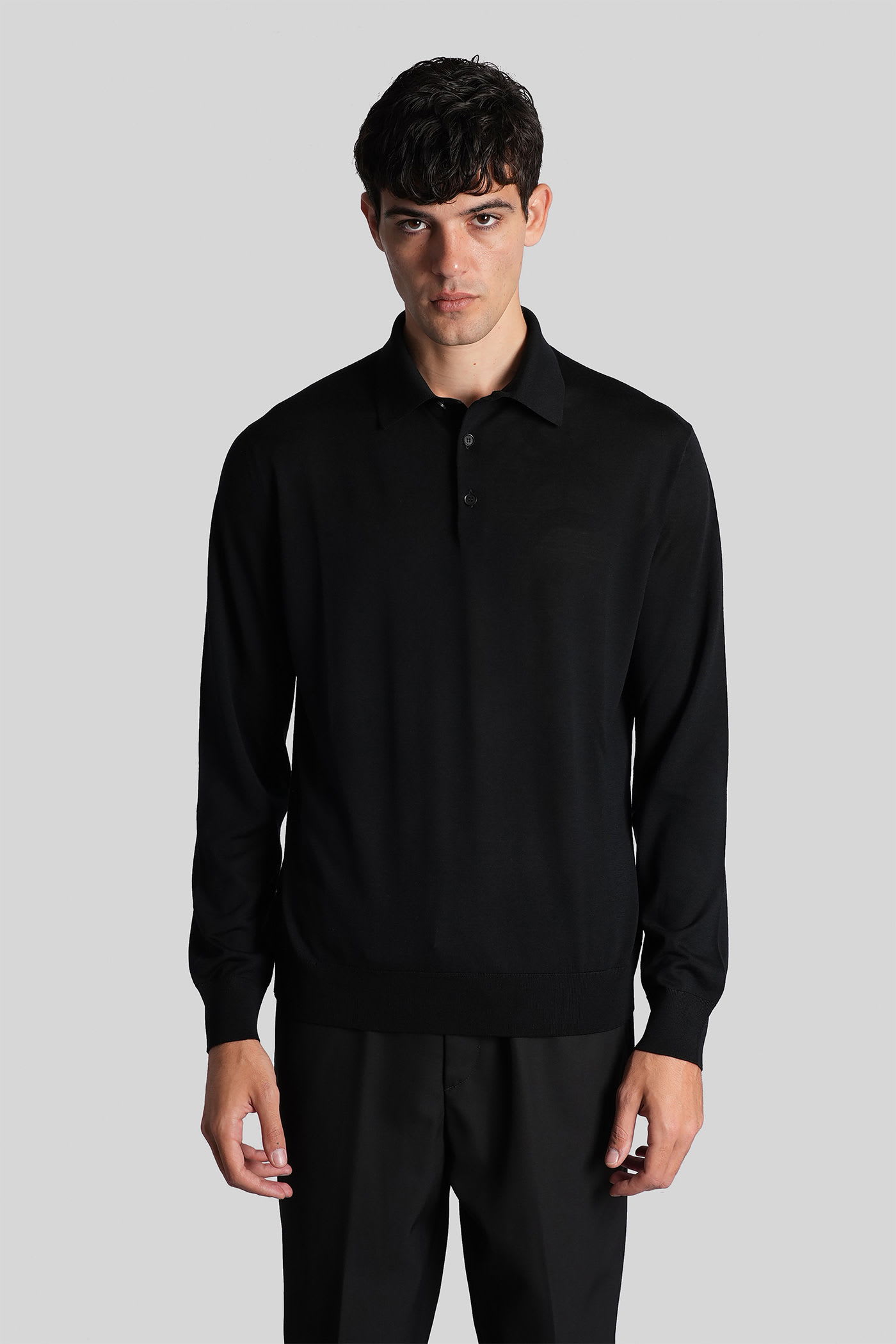 Zegna Polo In Black Wool