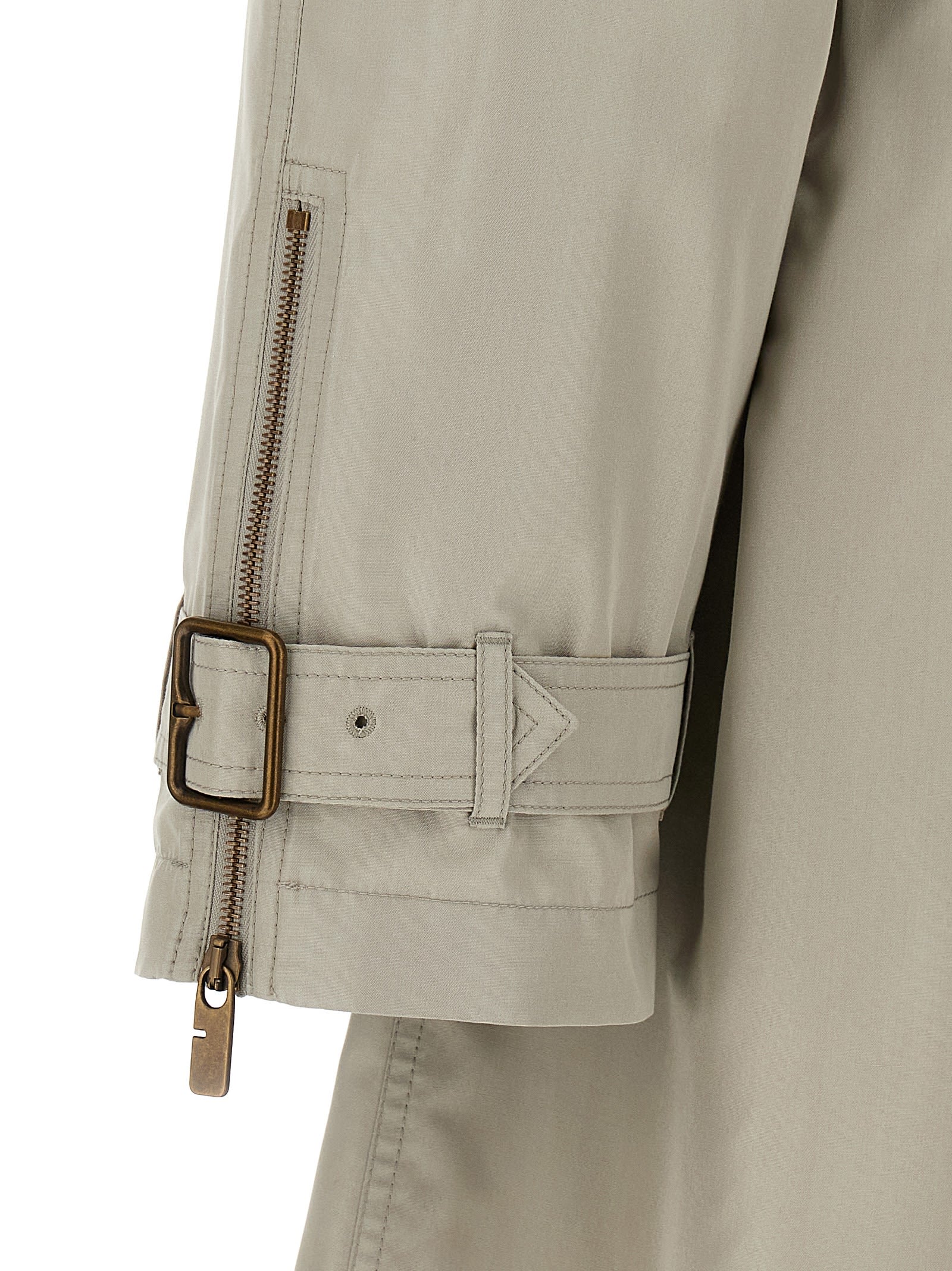 Burberry Car Coat Silk Coats And Trench Coats Gray In Gray