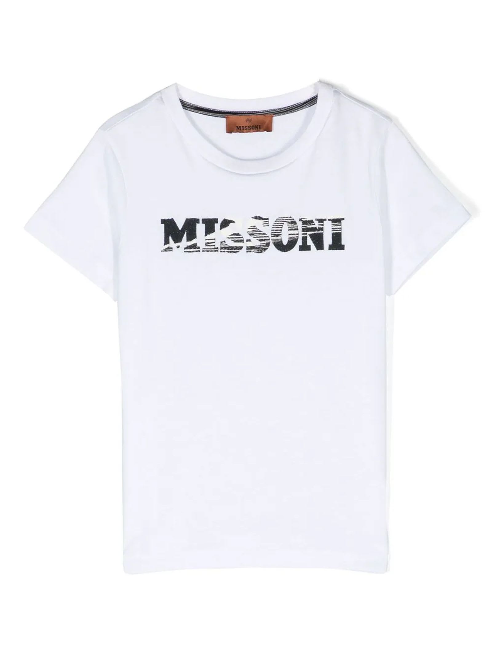 Missoni Logo-print Cotton T-shirt In Bianco