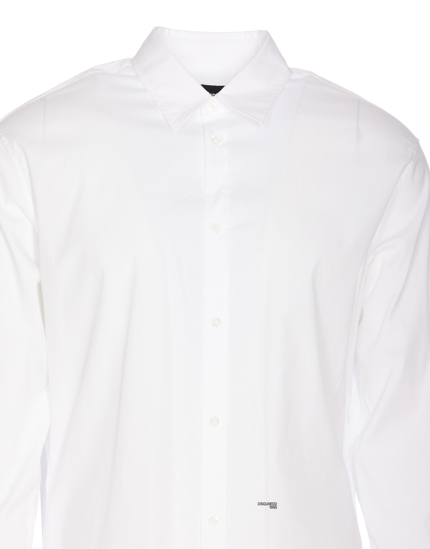 Dsquared2 Poplin Cotton Shirt With Spread Collar