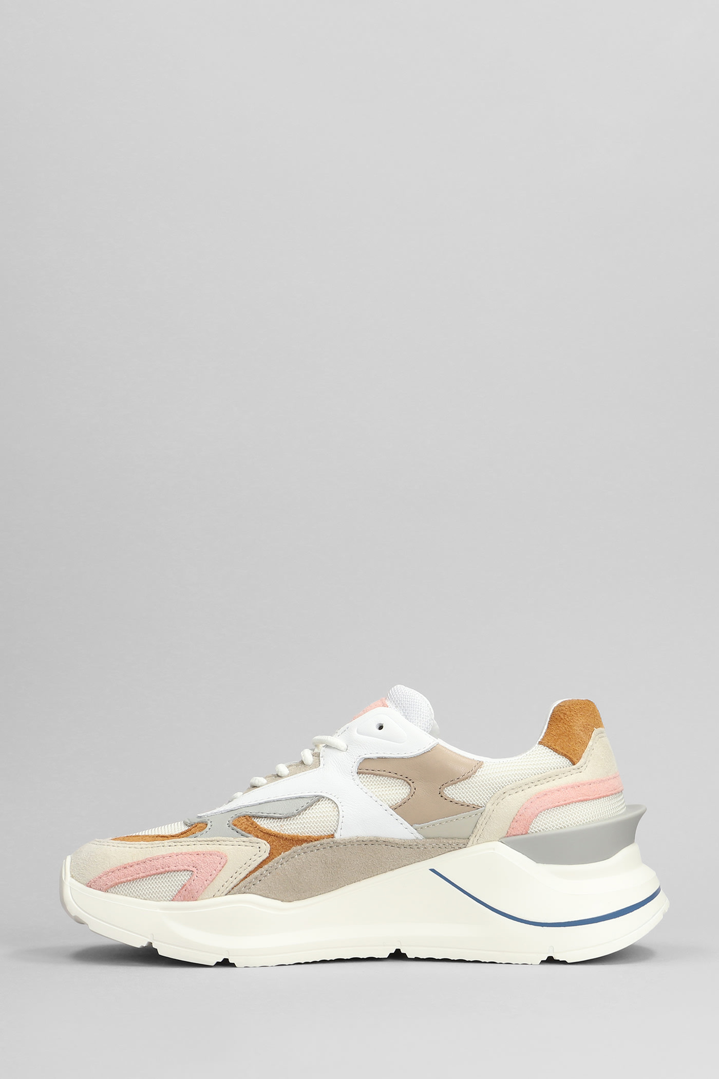 Shop Date Fuga Sneakers In Beige Suede And Fabric