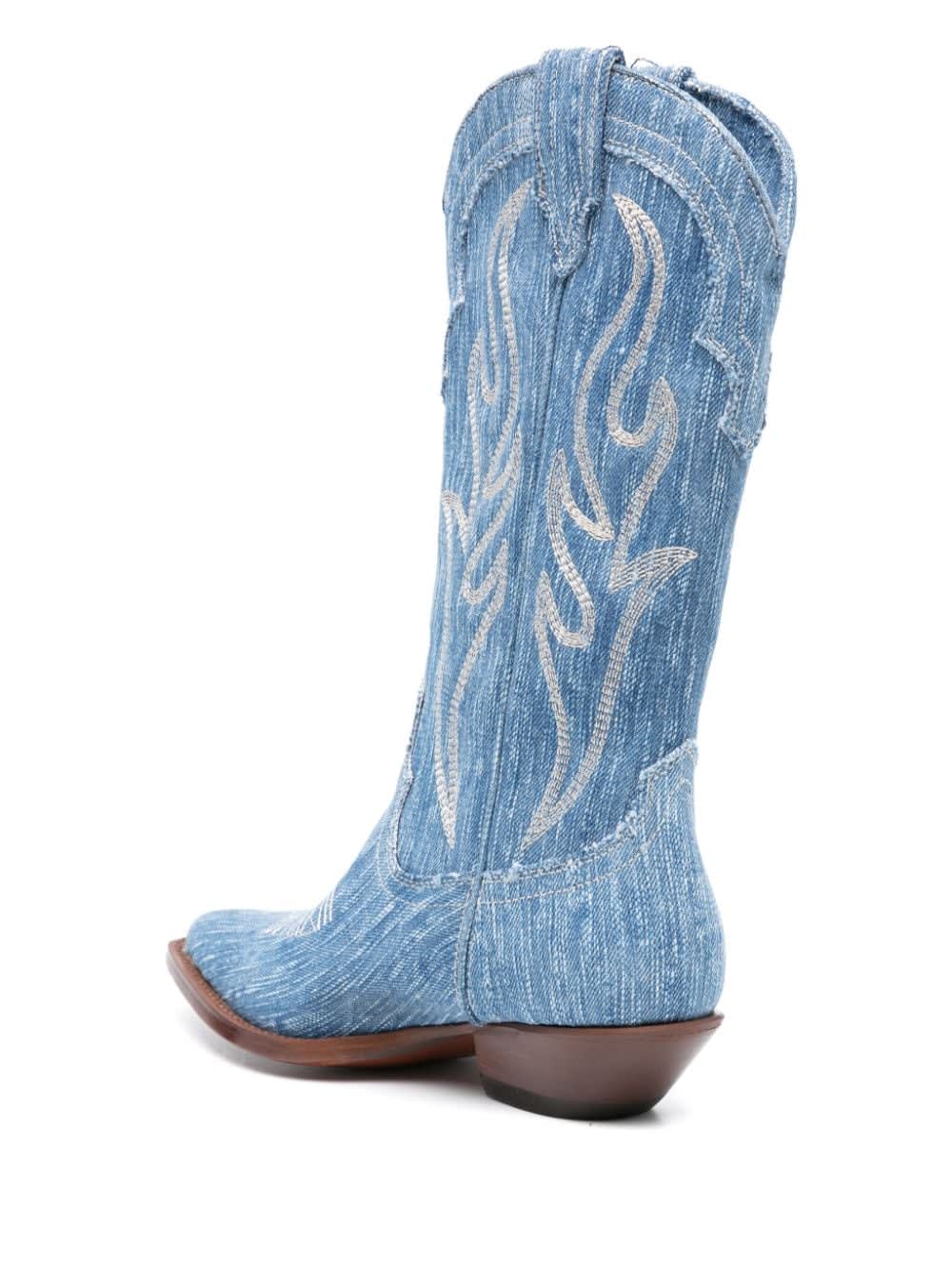 Sonora Denim Santa Fe Boots In Blue