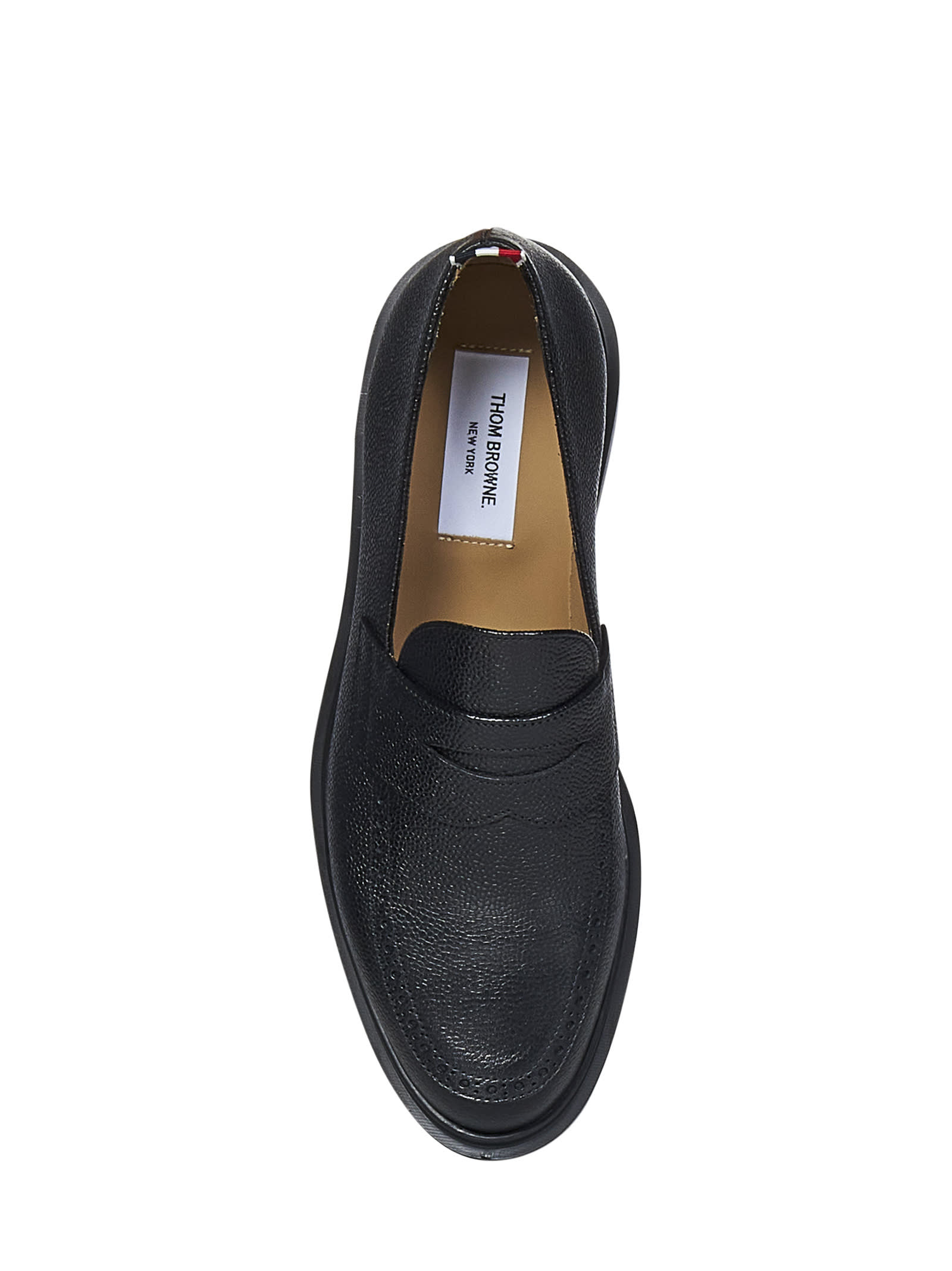 Shop Thom Browne Penny Loafers In Black