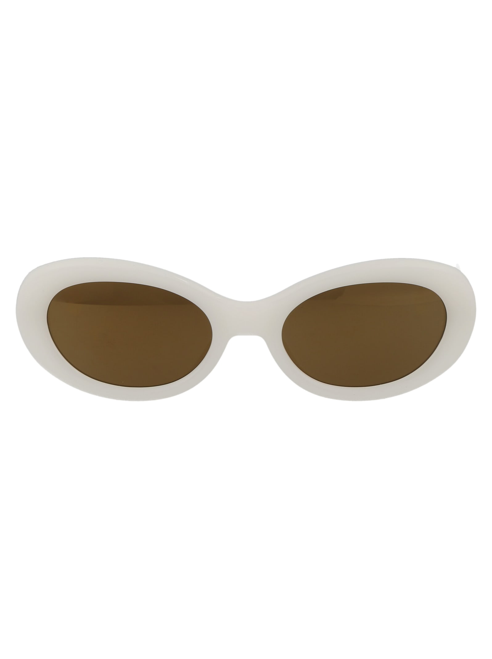 Shop Dries Van Noten Dvn211c7sun Sunglasses In White/silver/brownmirror