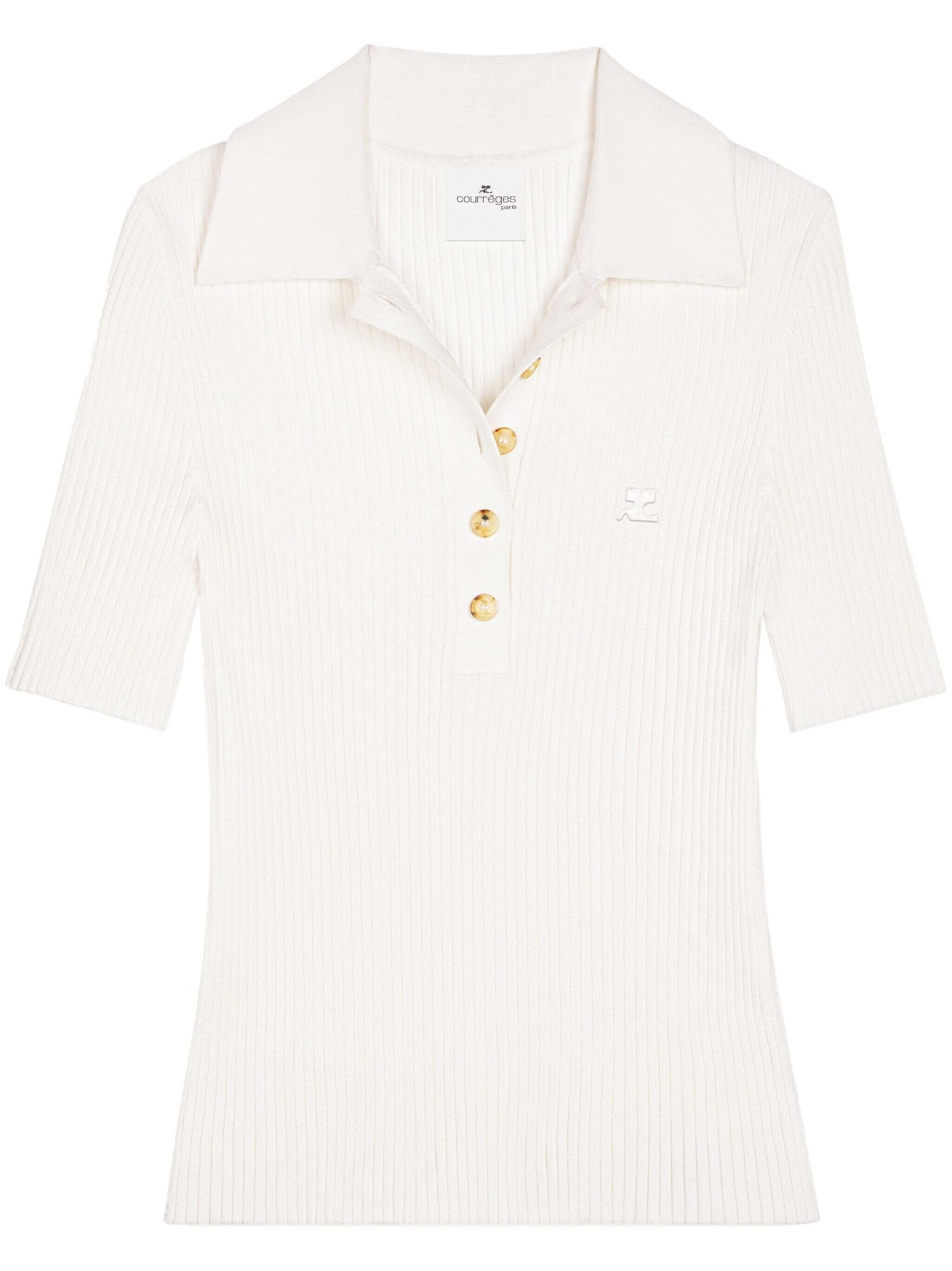 Courrèges Signature Rib Knit Polo