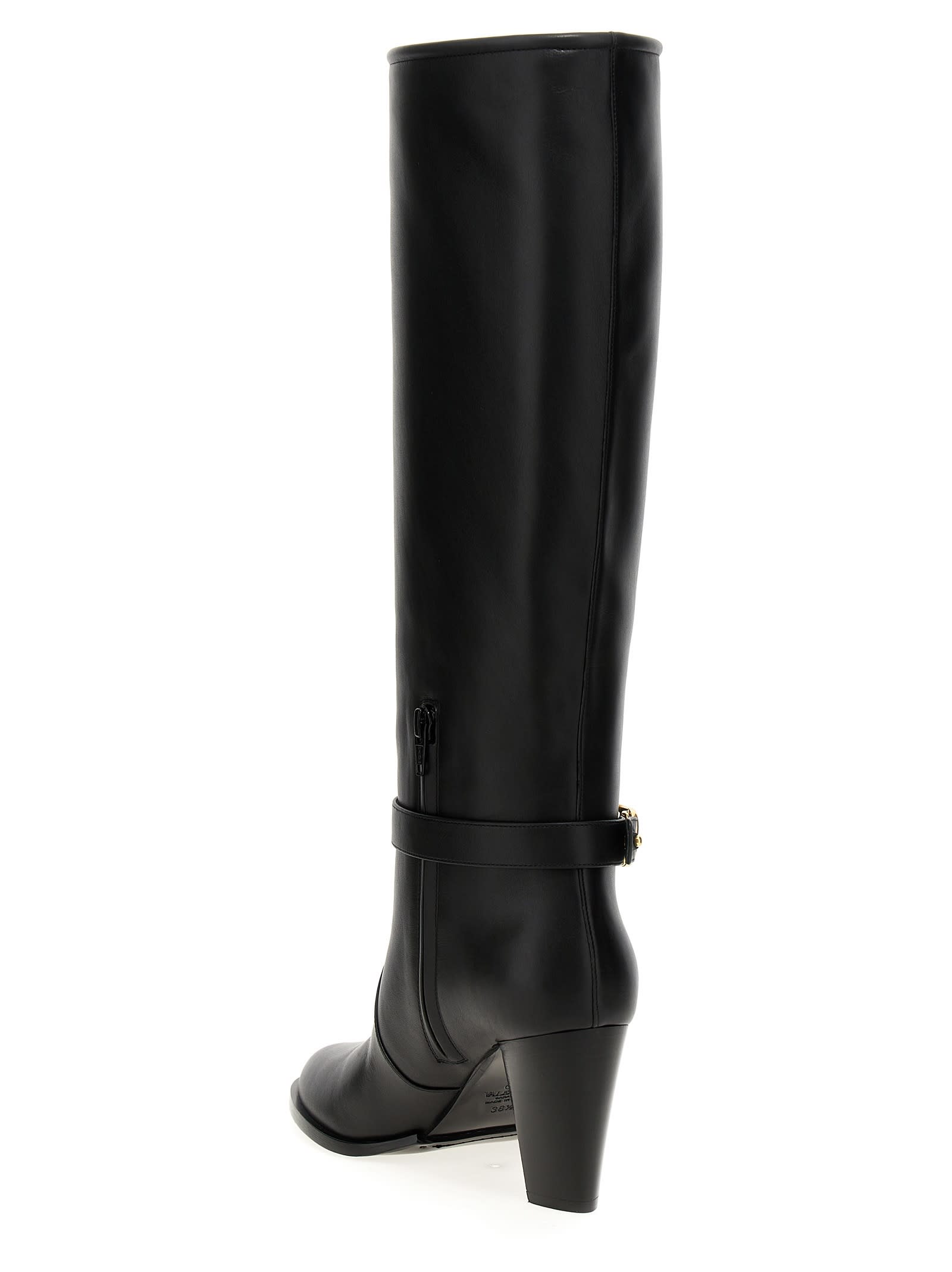 Shop Valentino Garavani Vlogo Boots In Black