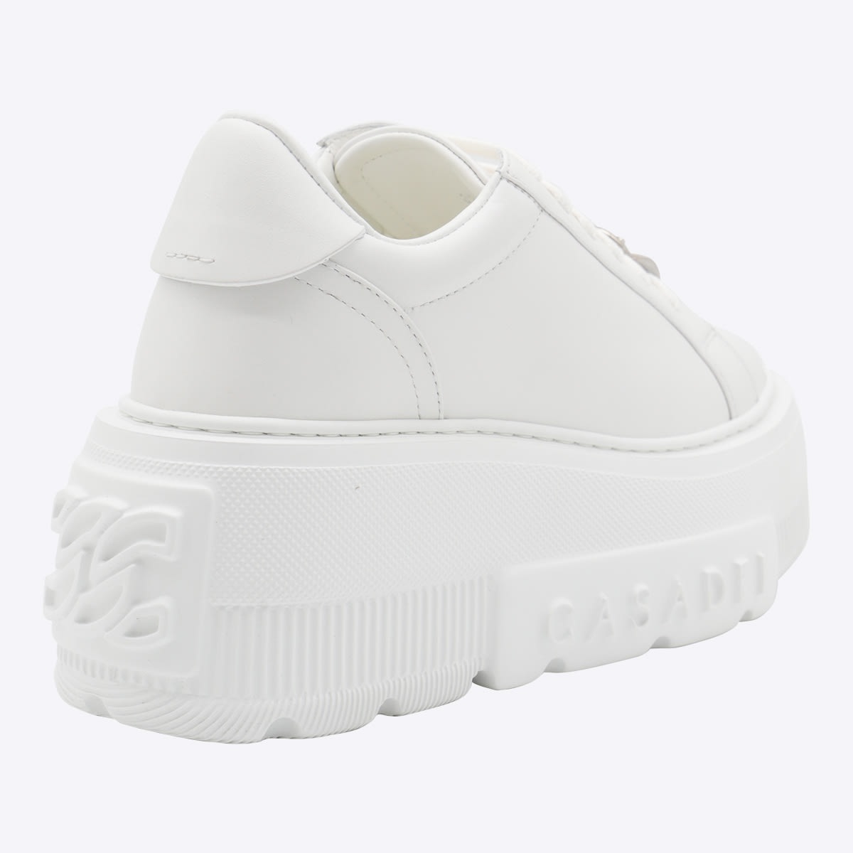 Casadei White Leather Sneakers In White