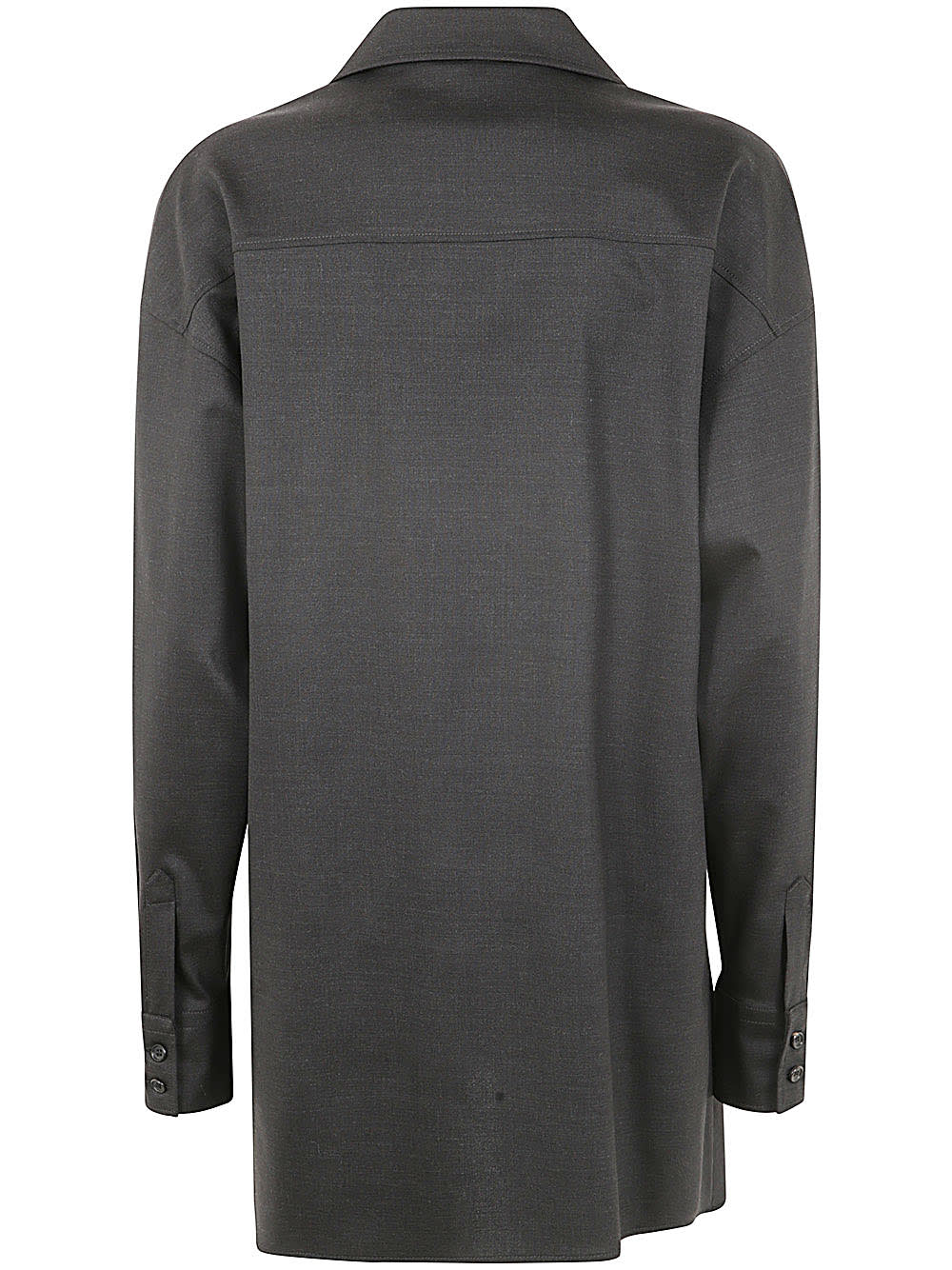 Shop Philosophy Di Lorenzo Serafini Tropical Wool Shirt In Grey