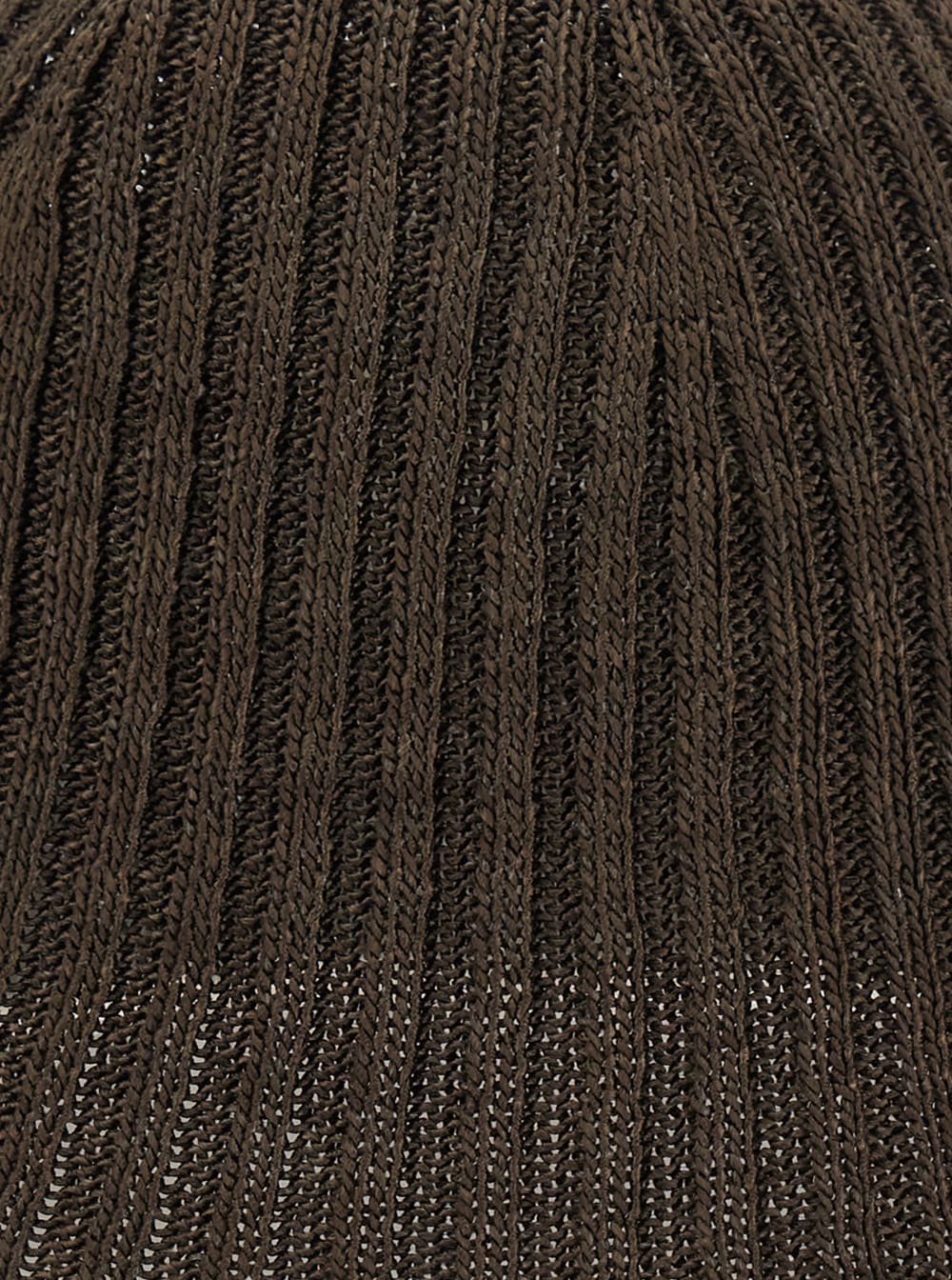 Brunello Cucinelli Brown Hat With Contrasting Hem And Ribbed Knit
