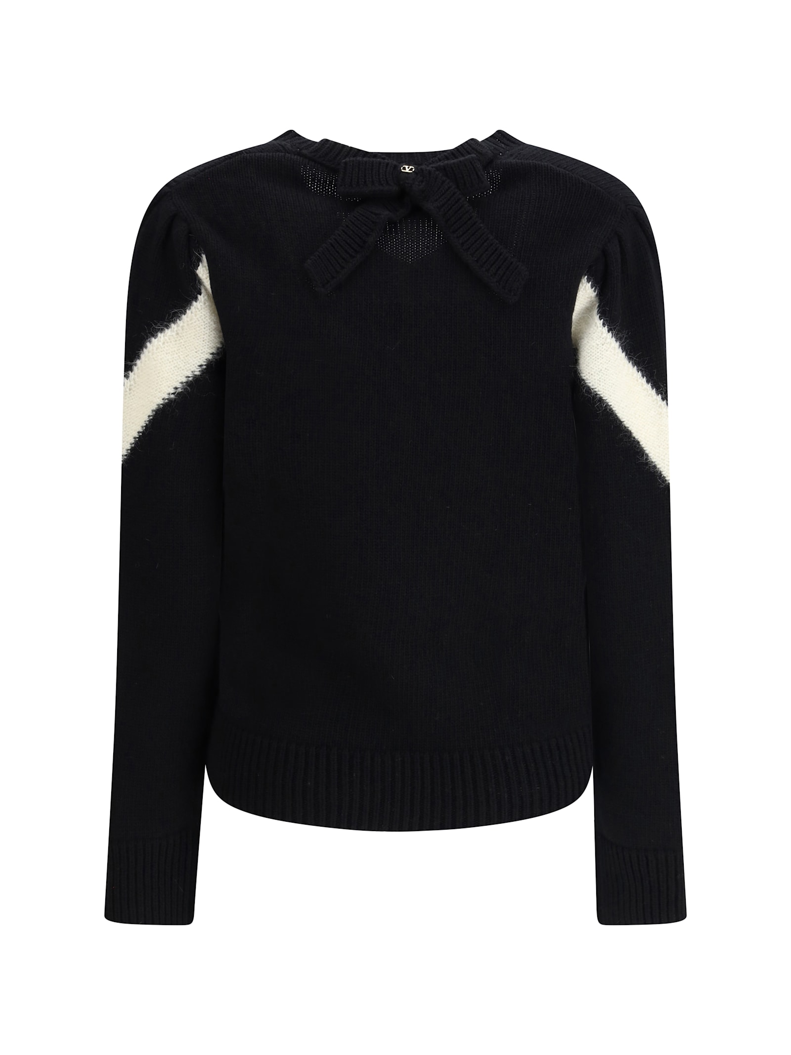 Valentino Wool Sweater With A Bow At The Back In Black