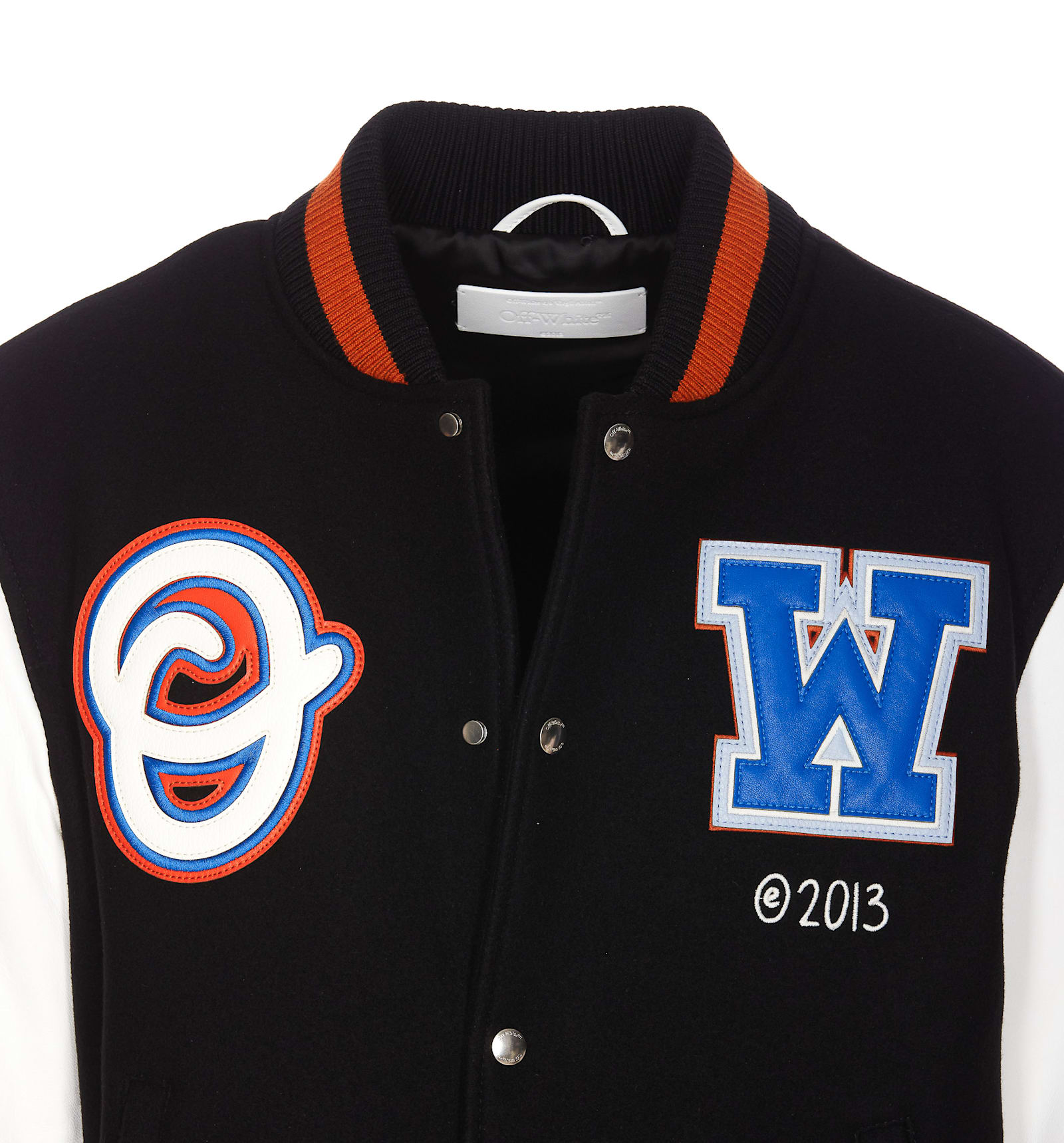 Shop Off-white Varsity Jacket With Wizard Motif In Black