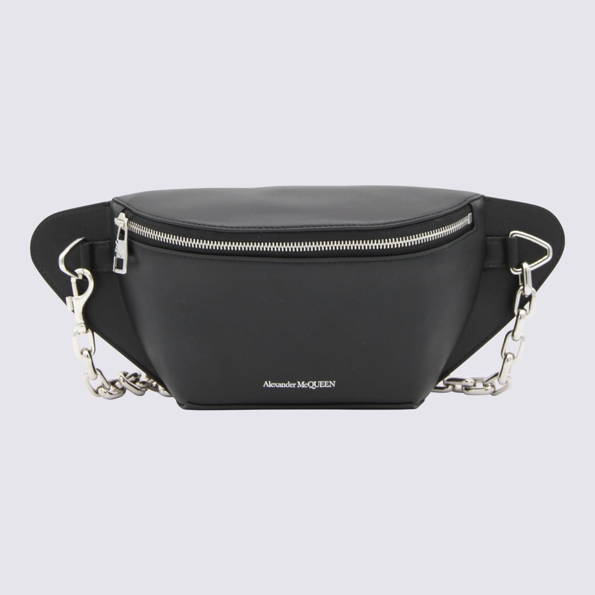 Alexander Mcqueen Black Leather Belt Bag