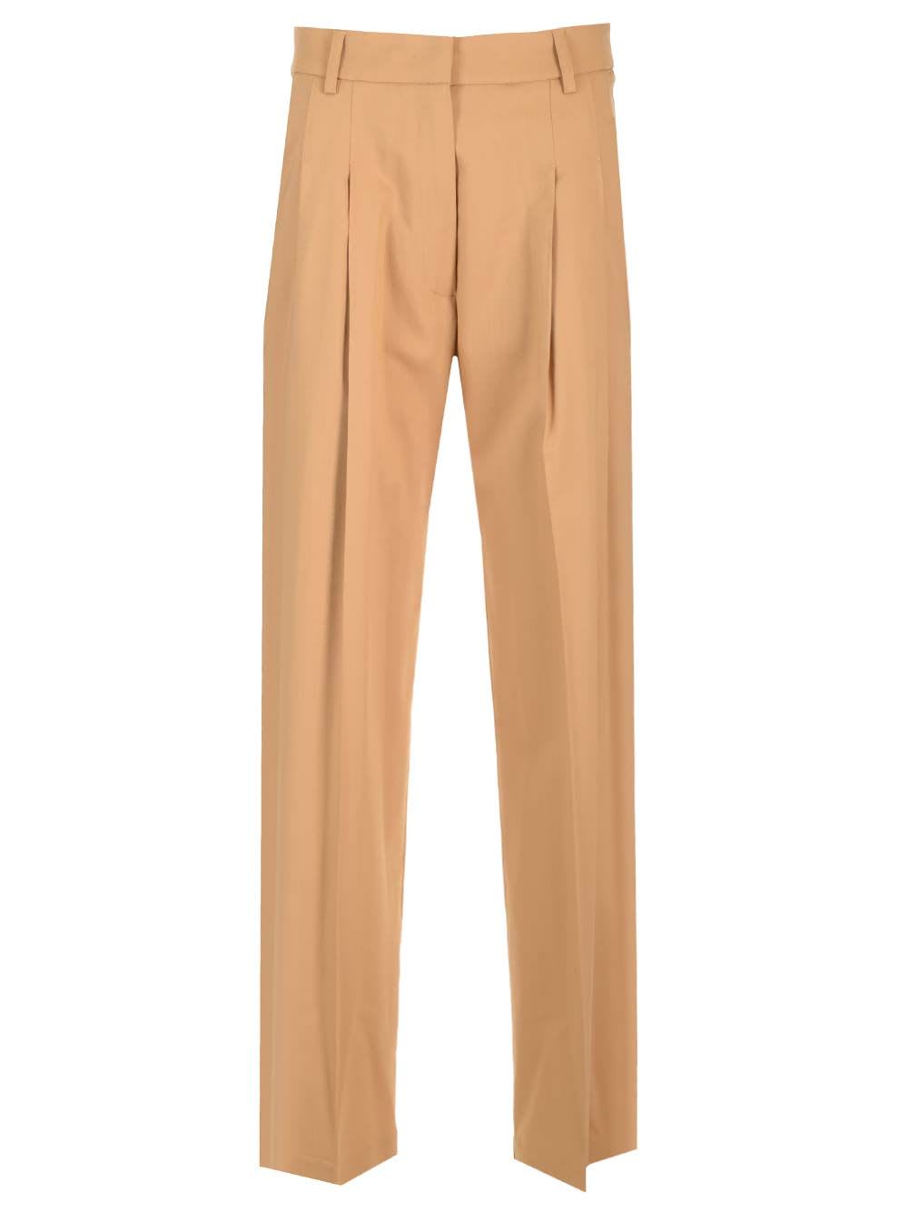 Shop Forte Forte Viscose Wool Twill Pinces Pants In Cachemire