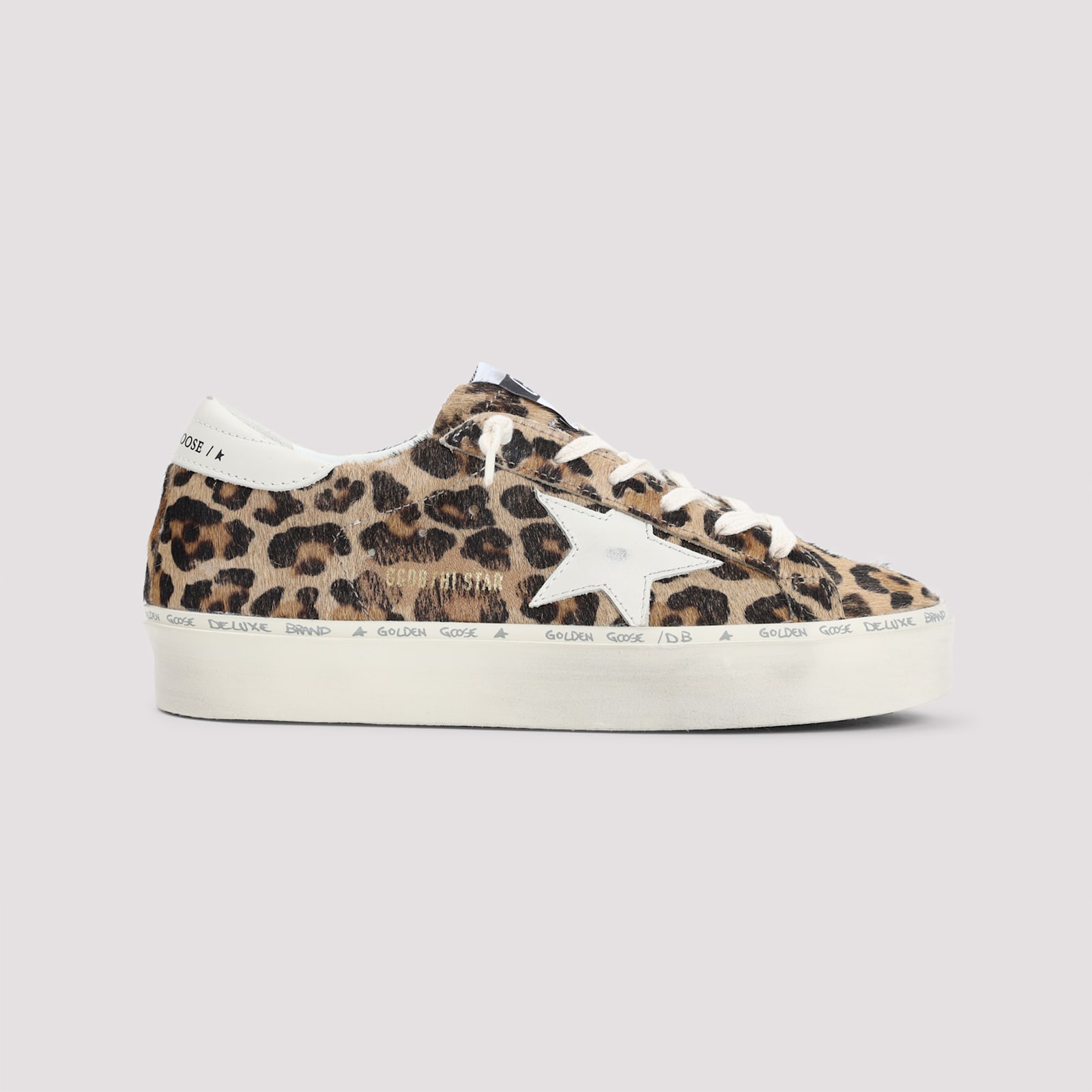 Golden Goose Hi Star Sneakers In Beige Brown Leo/beige