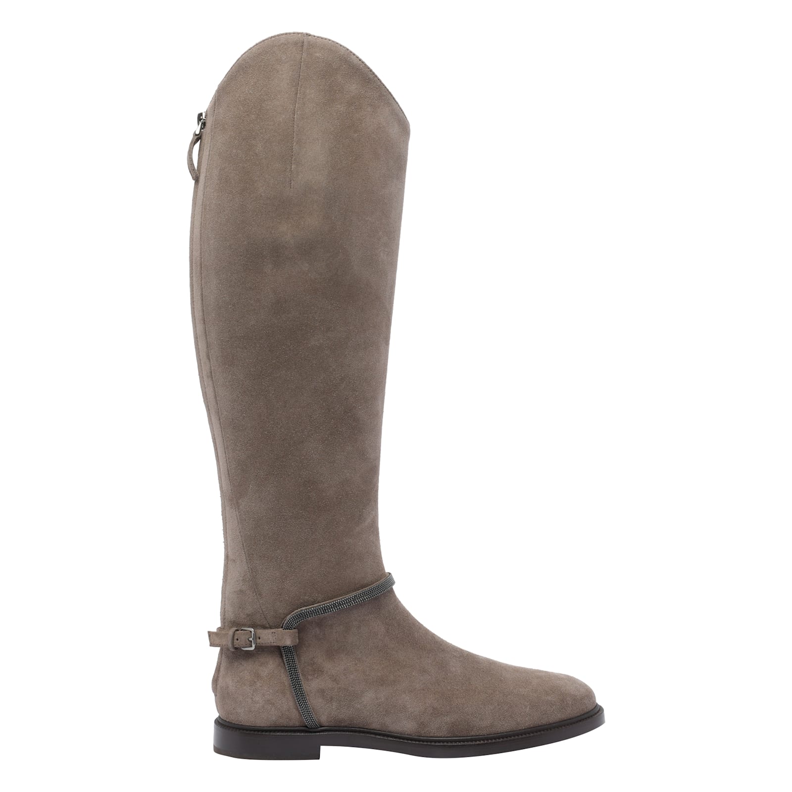 Brunello Cucinelli Suede Boots In Gray
