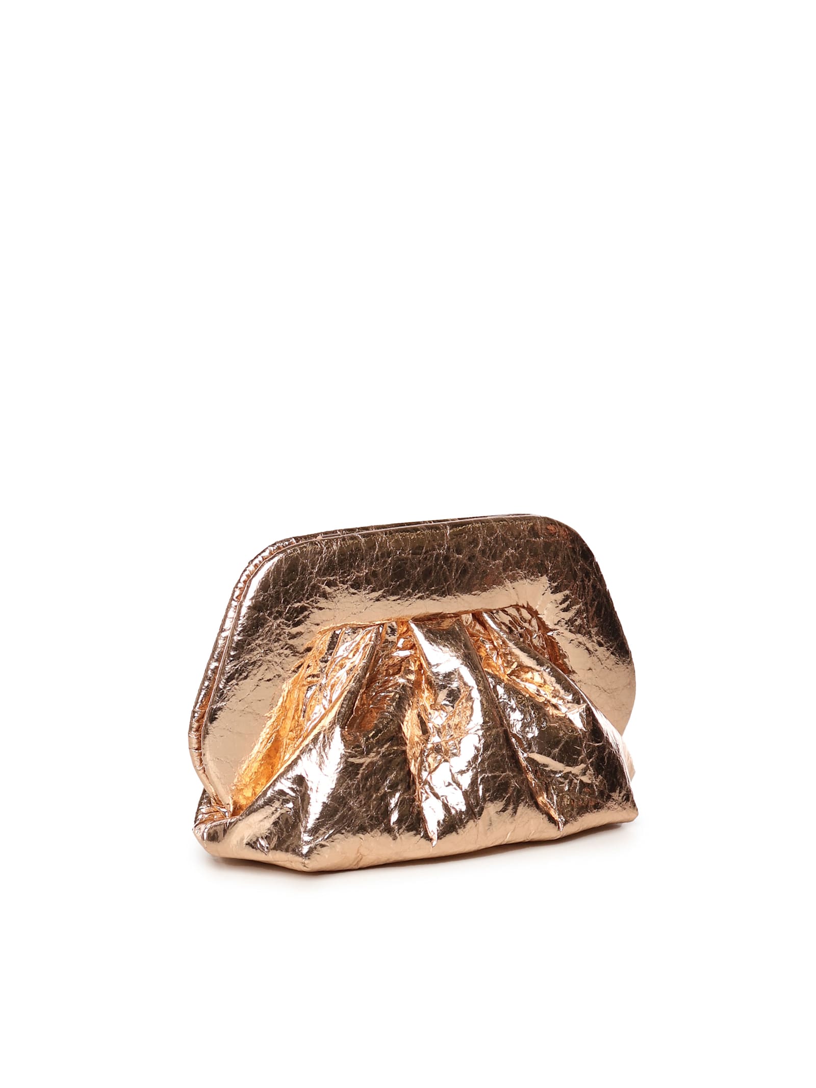 Themoirè Tia Clutch In Golden