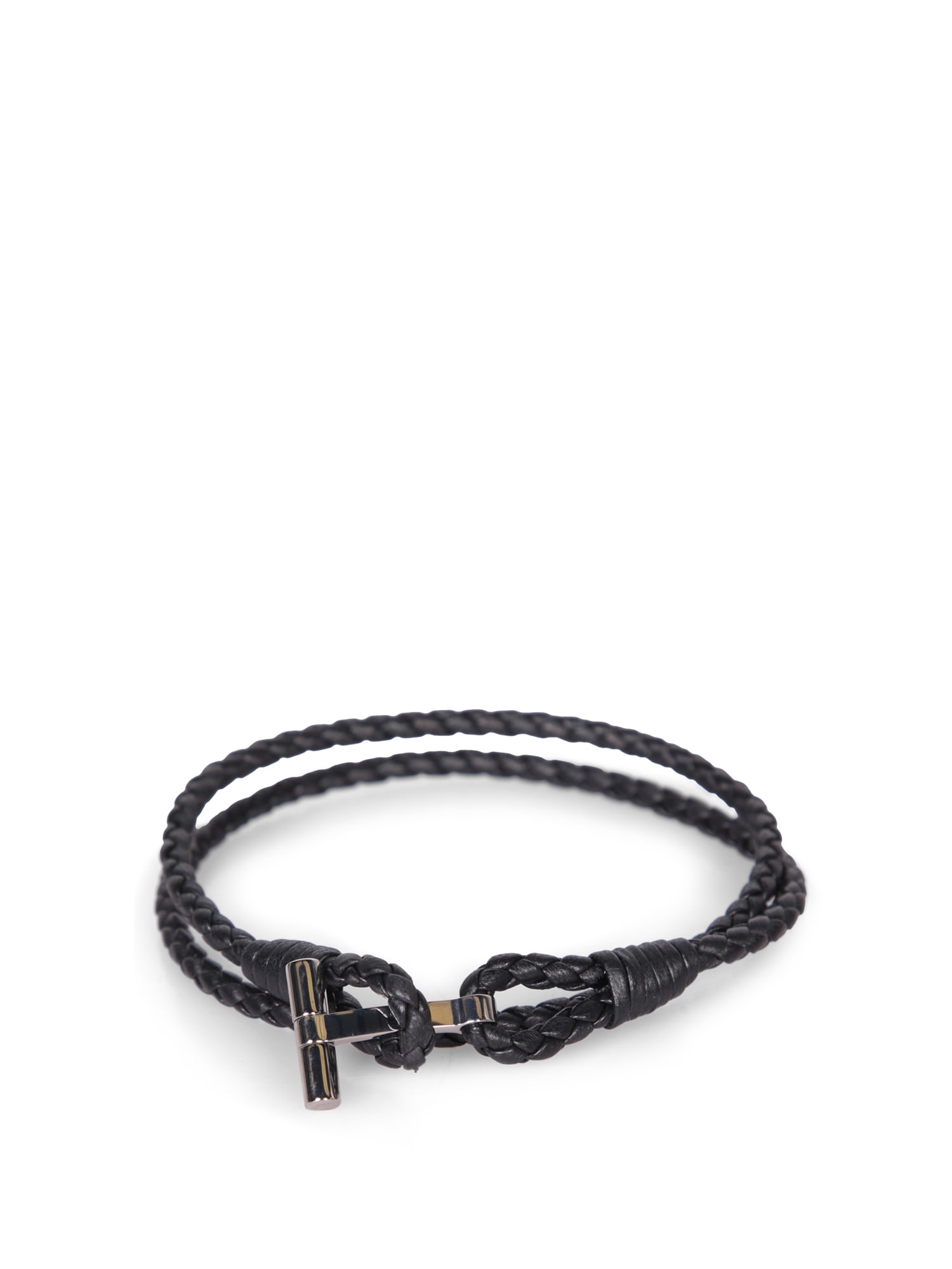 Black Leather Double Wrap Scoby Bracelet
