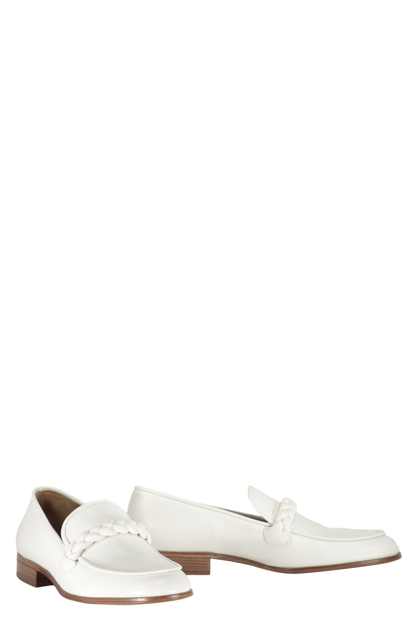 Shop Gianvito Rossi Massimo Leather Loafers In White