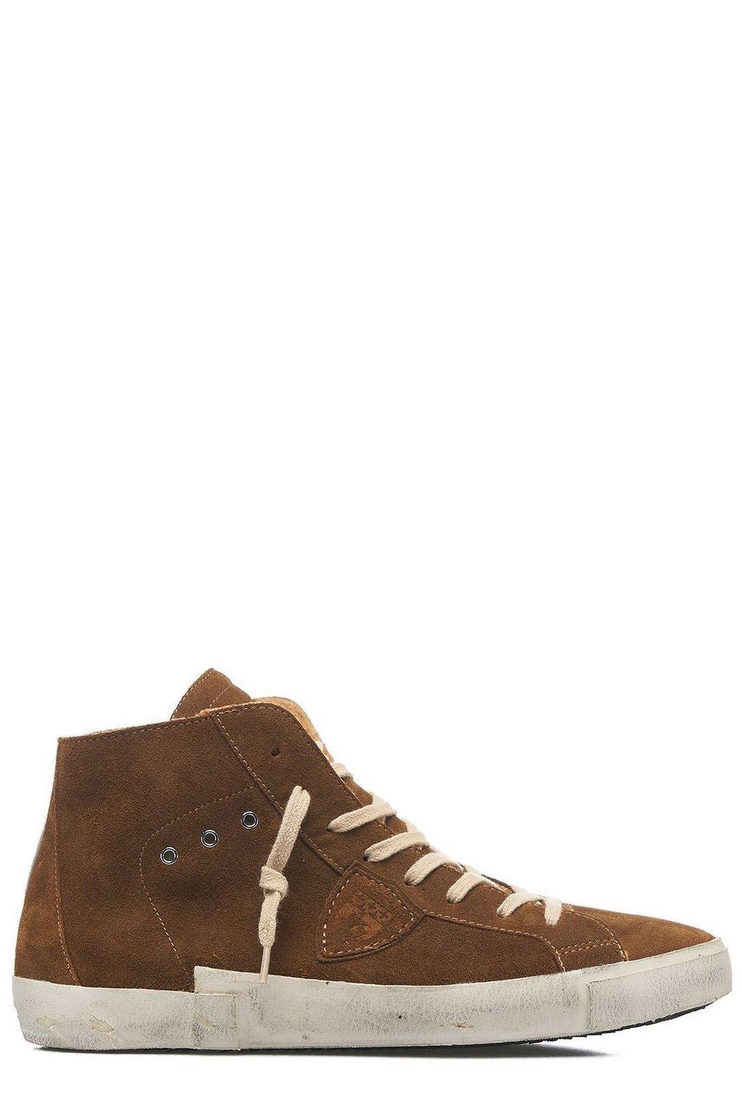 Shop Philippe Model Prhu Lace-up Sneakers In Marrone