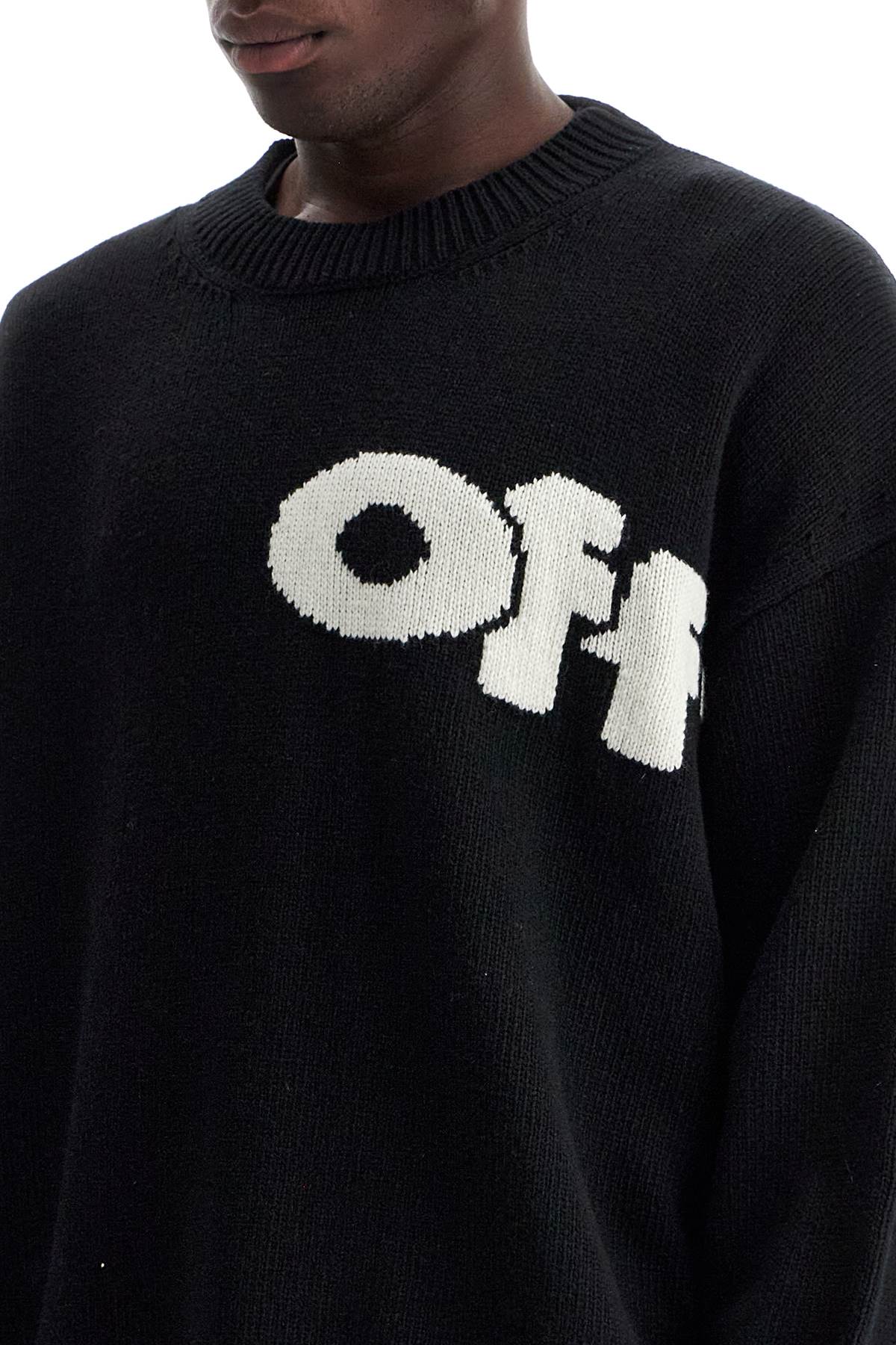 Shop Off-white Oversized Sweater In Black - Cream (black)