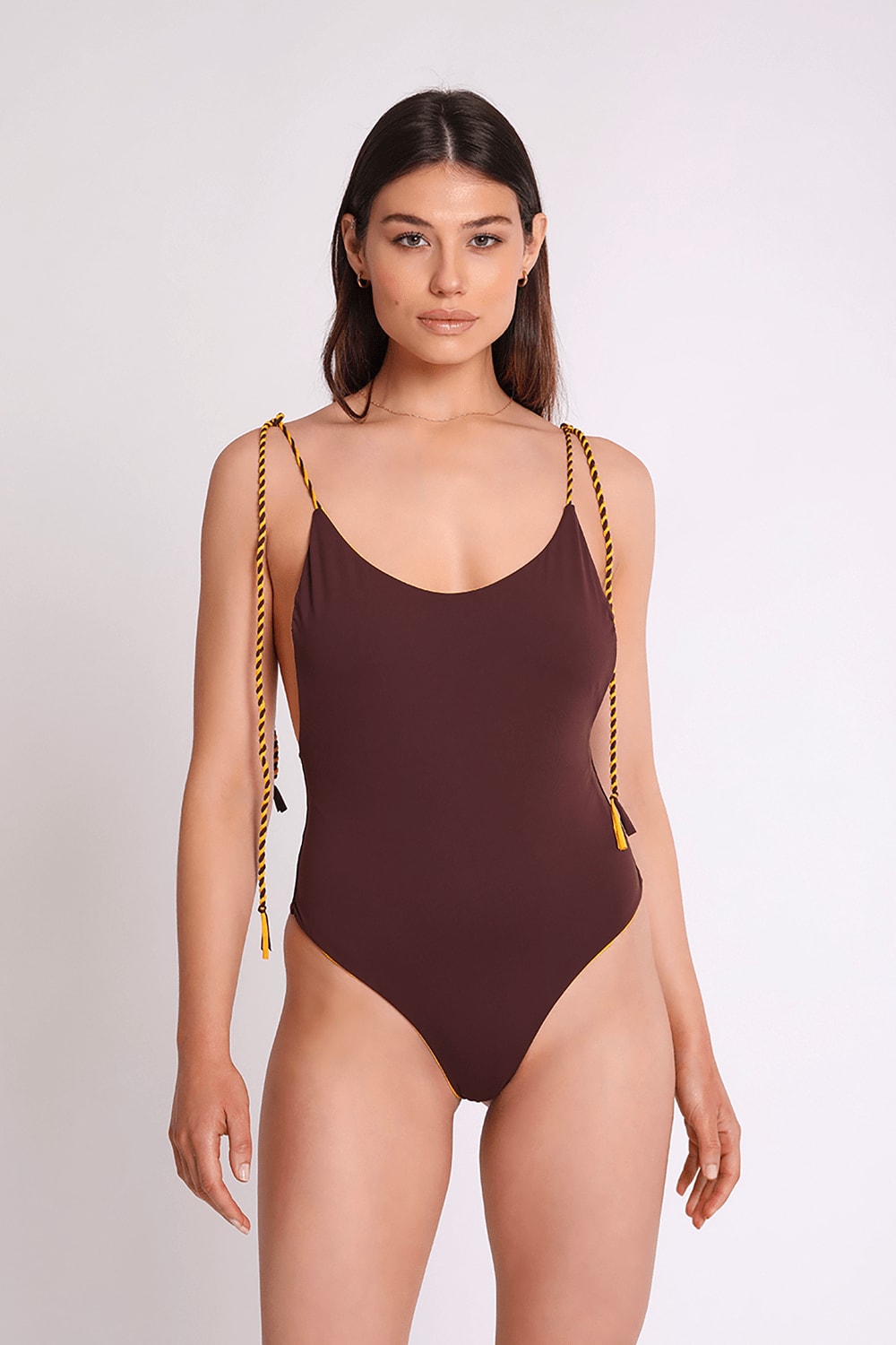 Marion Zimet Reversible One-piece Swimsuit With Adjustable Braided Side Laces