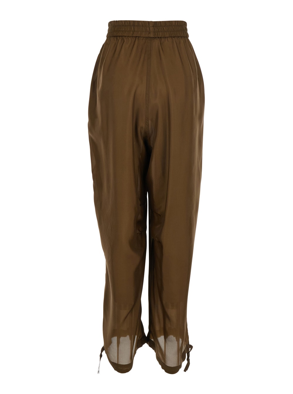 Philosophy Di Lorenzo Serafini Wide Leg Silk Trousers In Brown