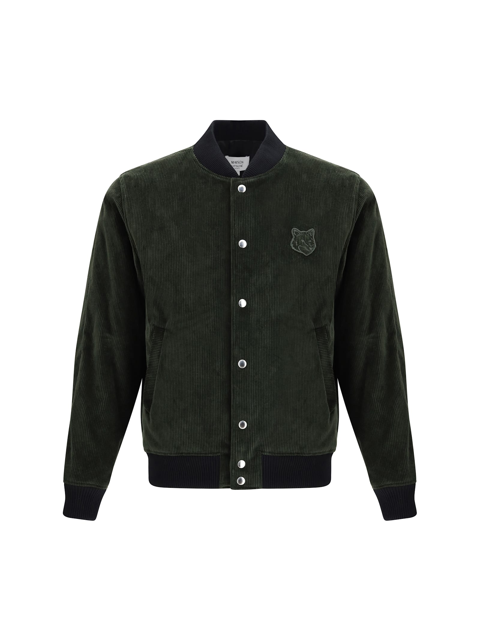 Shop Maison Kitsuné Teddy Jacket In Ranger Green