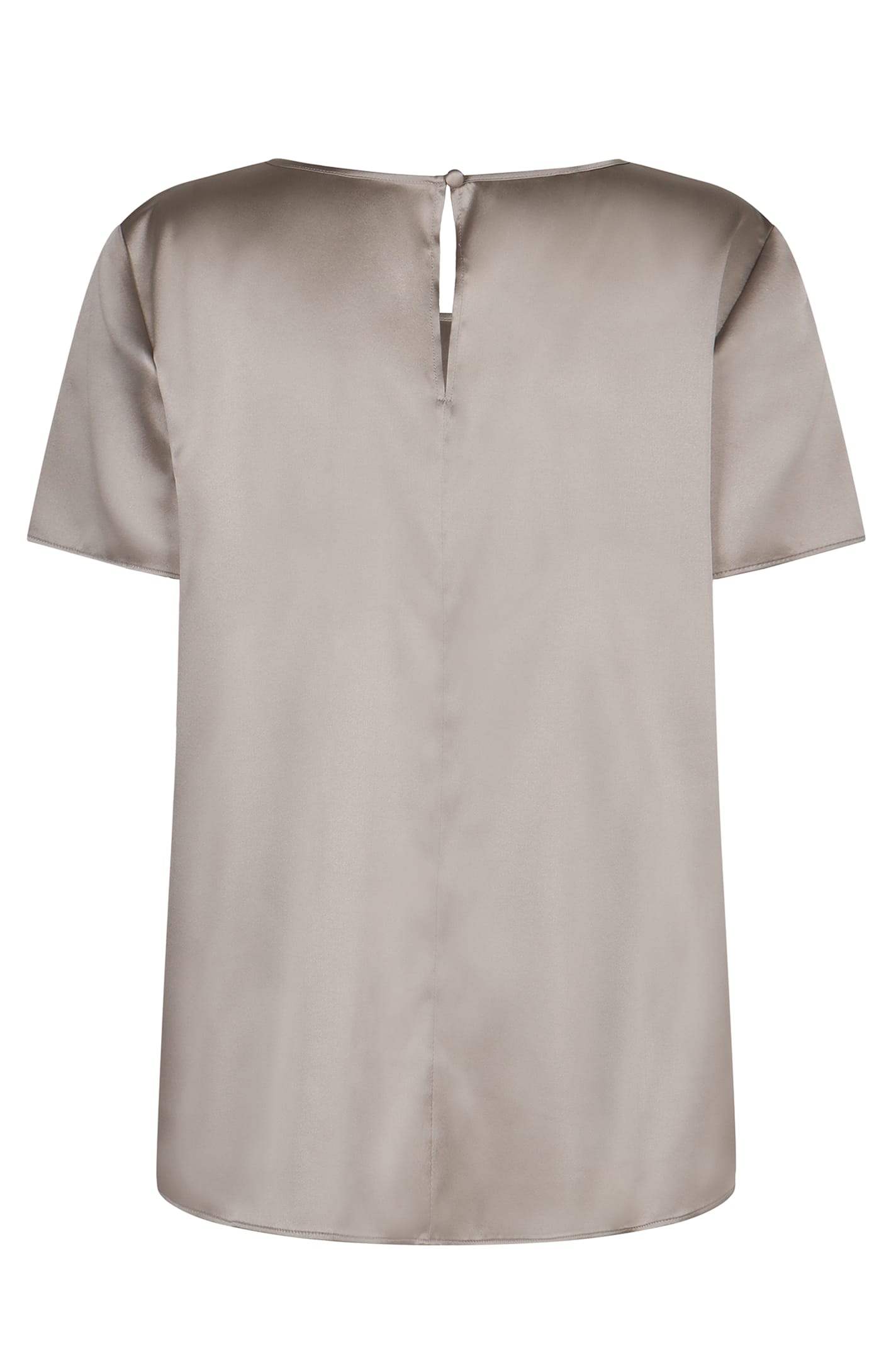 Emporio Armani Silk Satin T-shirt In Grey