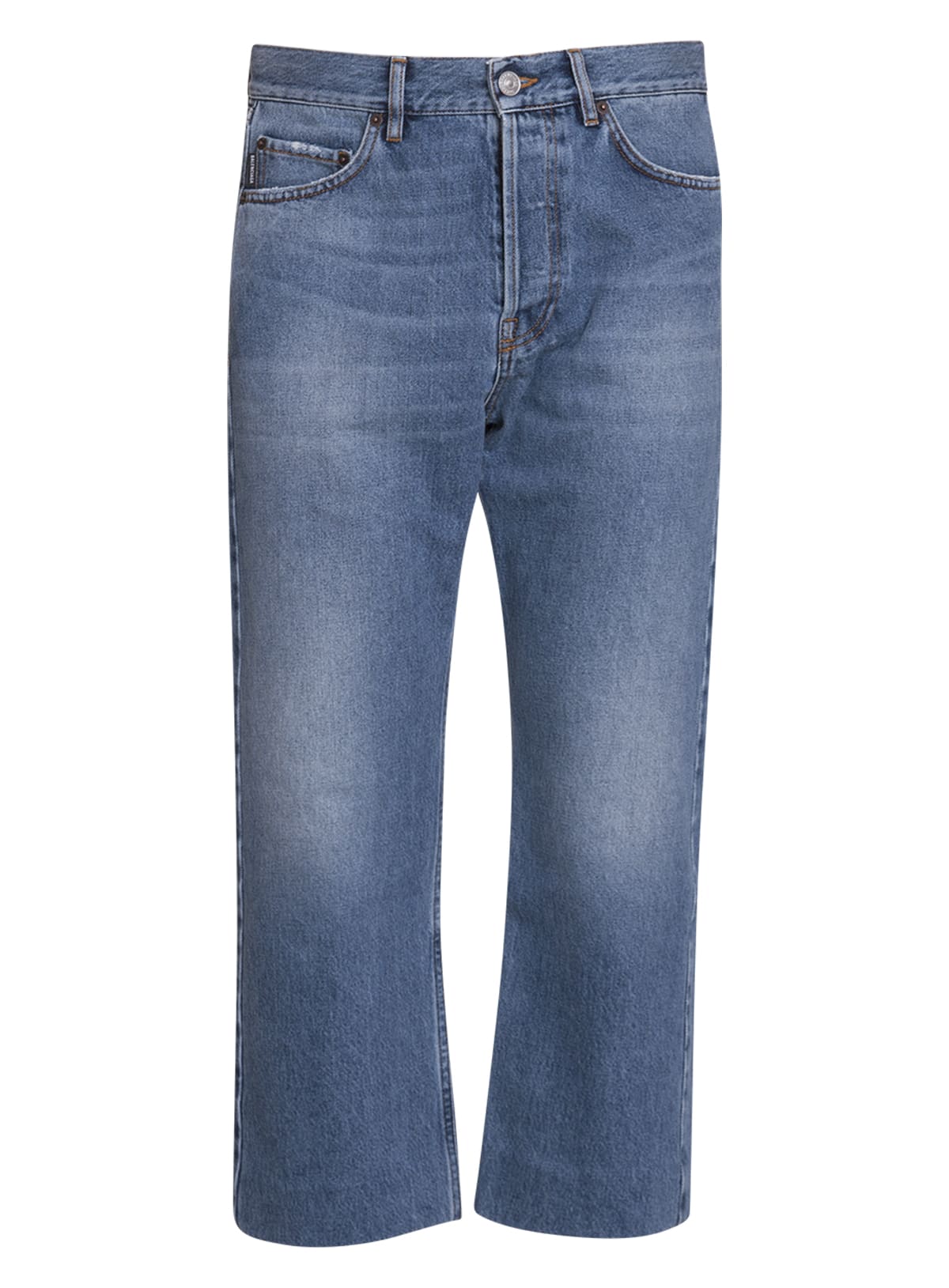 Balenciaga Cropped Jeans In Blu