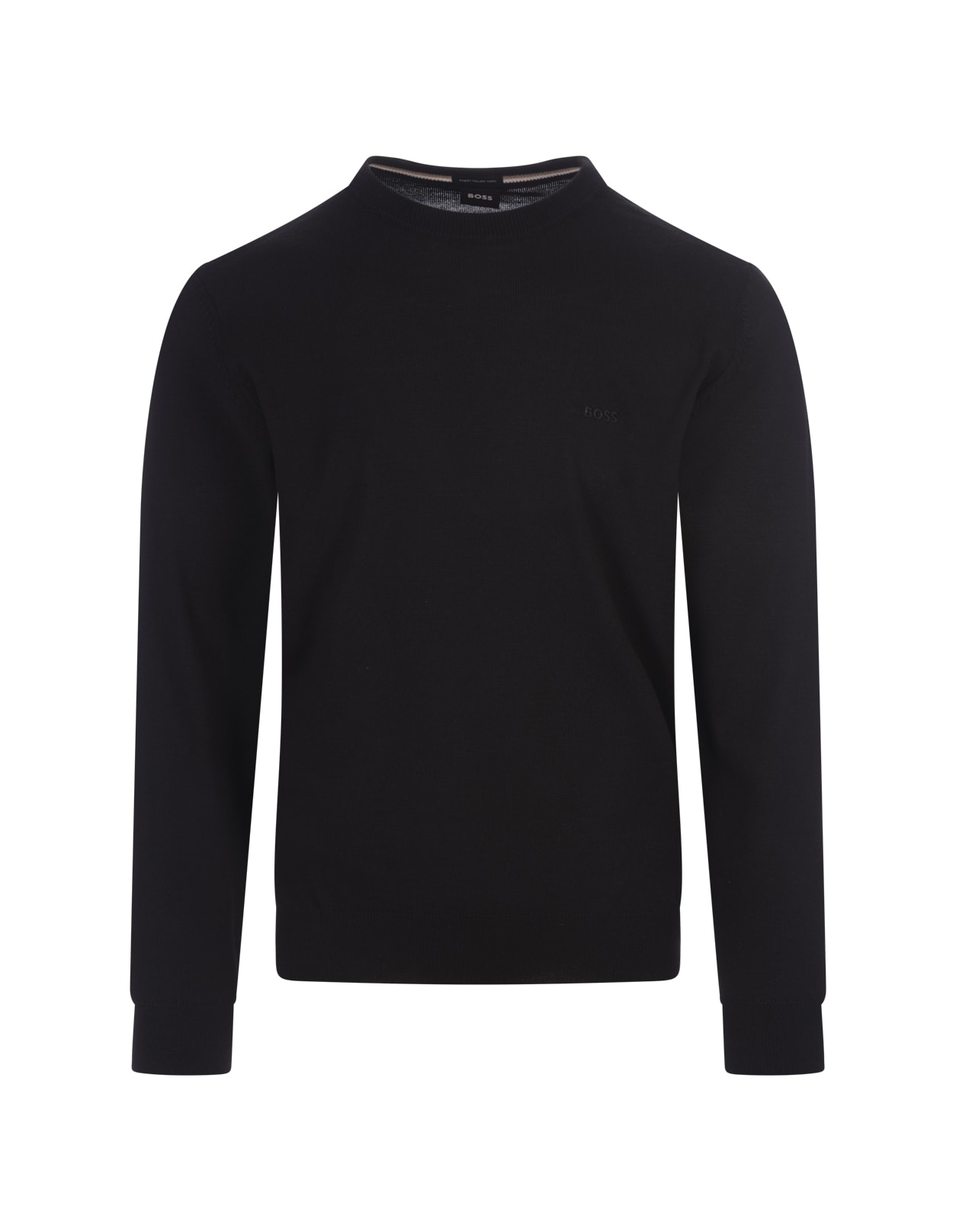 Hugo Boss Black Eco Wool Sweater With Embroidered Logo