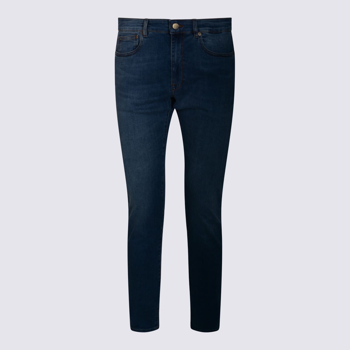 Incotex Straight Leg Five-pocket Trousers With Belt Loops In Blue