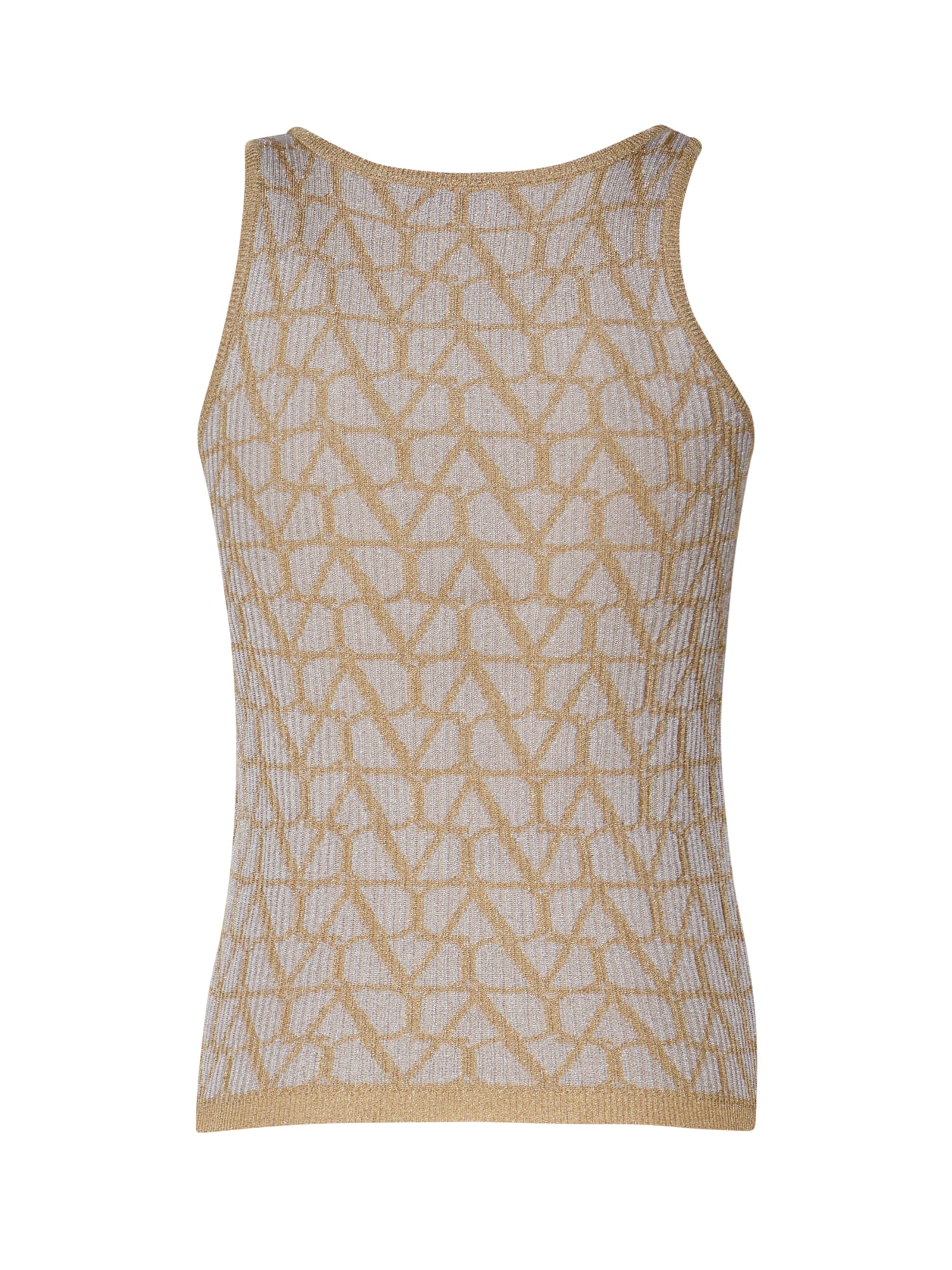 Shop Valentino Top Toile Iconograph In Golden