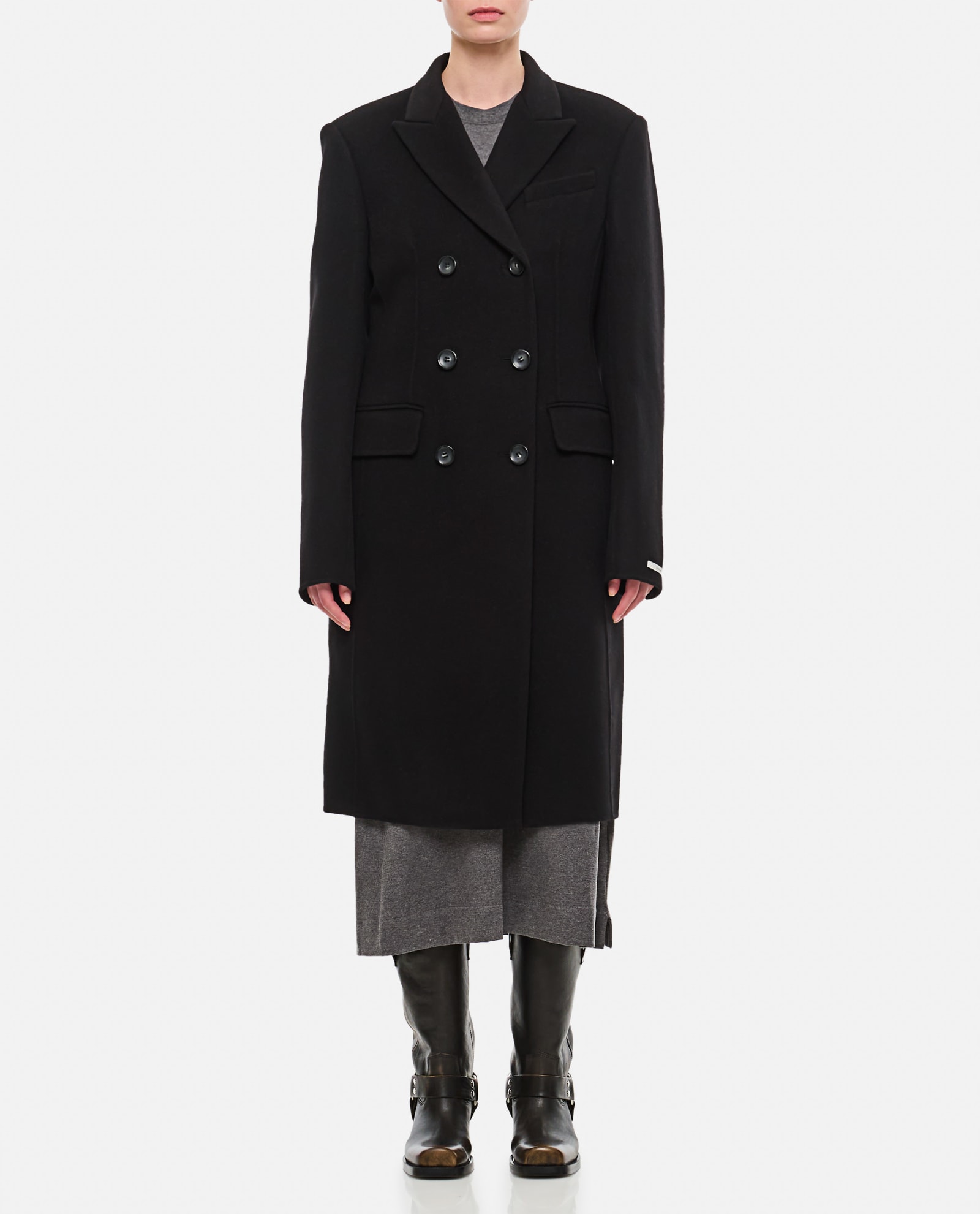 Shop Sportmax Morgana Double Breasted Coat In Black