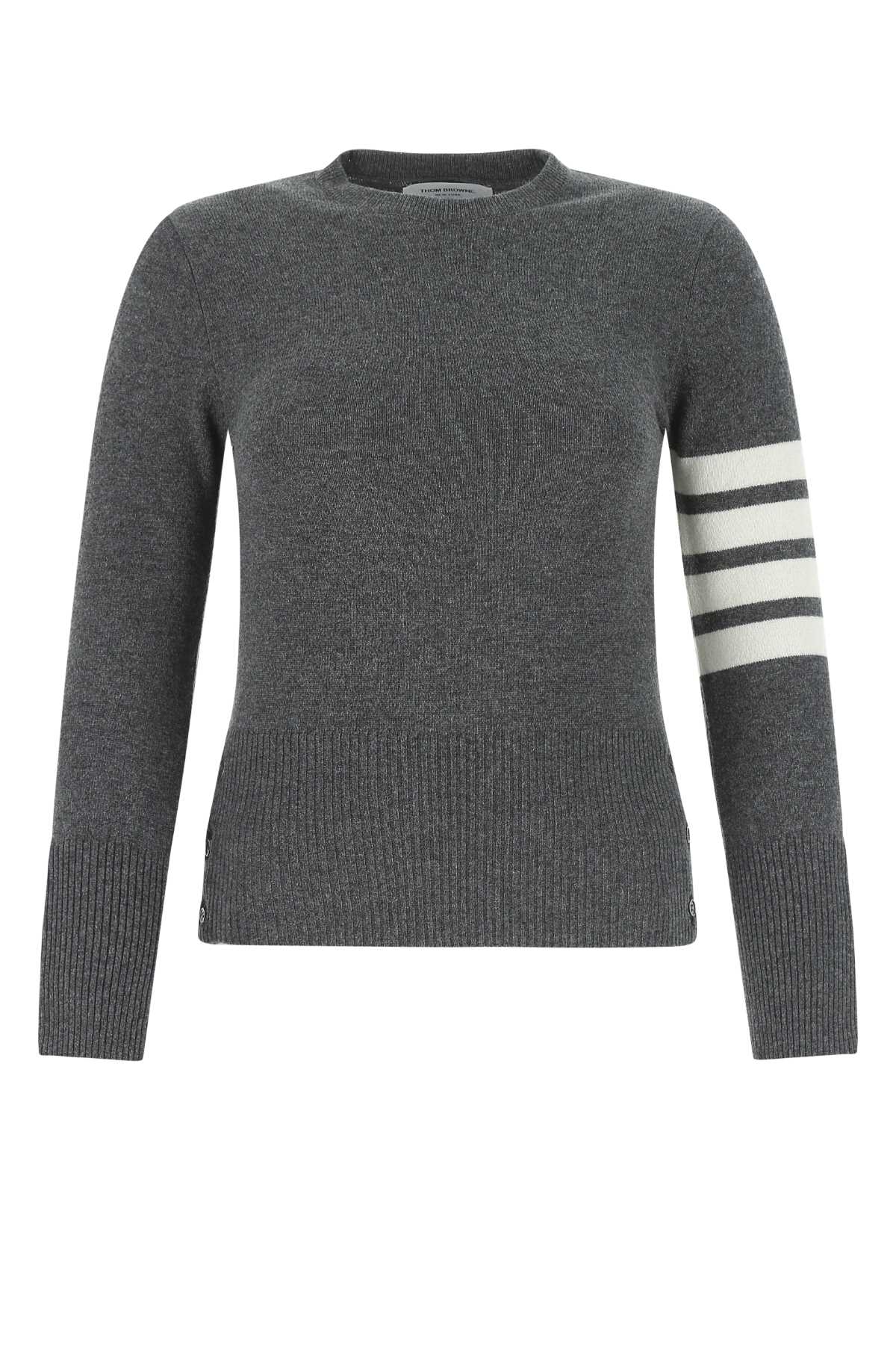 Shop Thom Browne Dark Grey Wool Sweater In 035