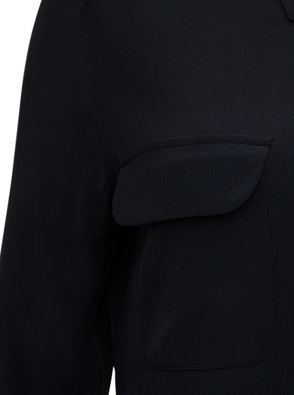 Shop Equipment Black Silk Shirt With Pockets In Nero