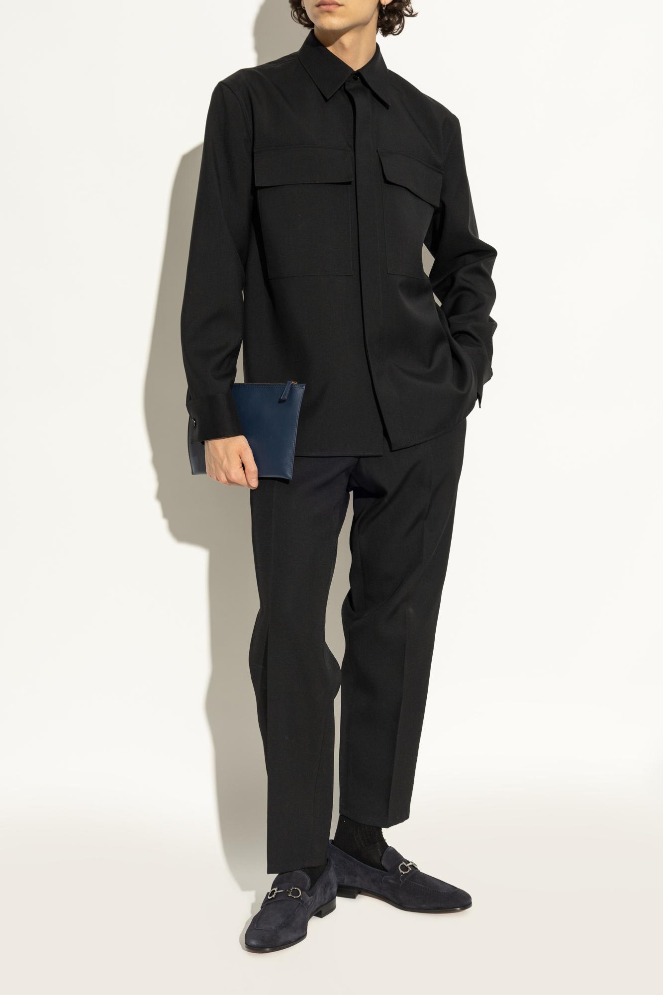 Ferragamo Balty Gancini Buckle Suede Loafers In Blue