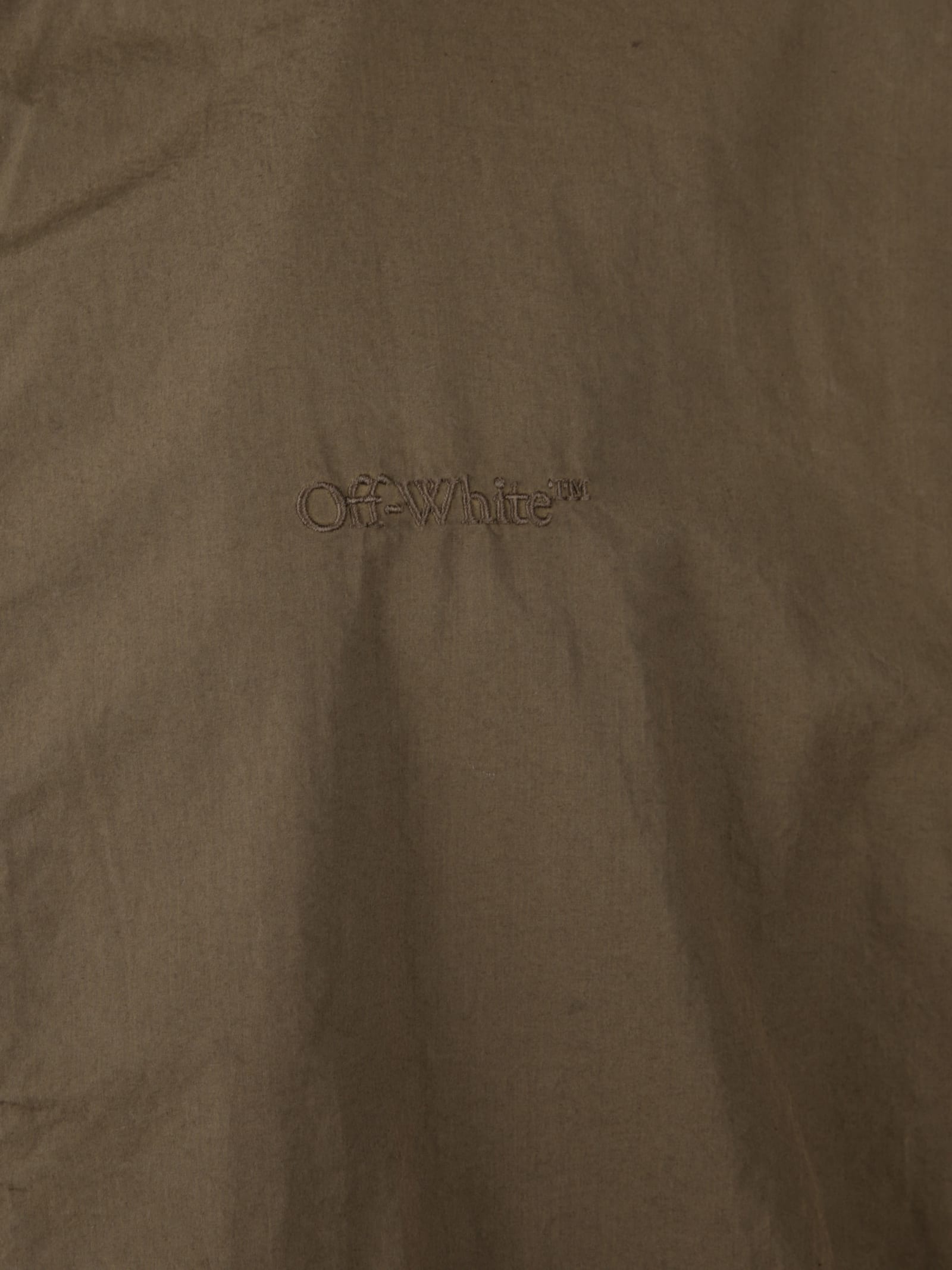 Off-white Stylish Short Jacket High Collar In Brown