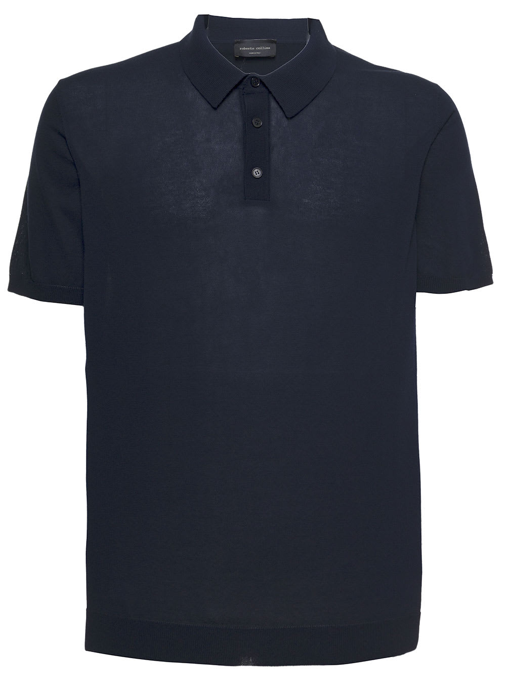 Nuur Blue Cotton Polo Shirt With Short Sleeves