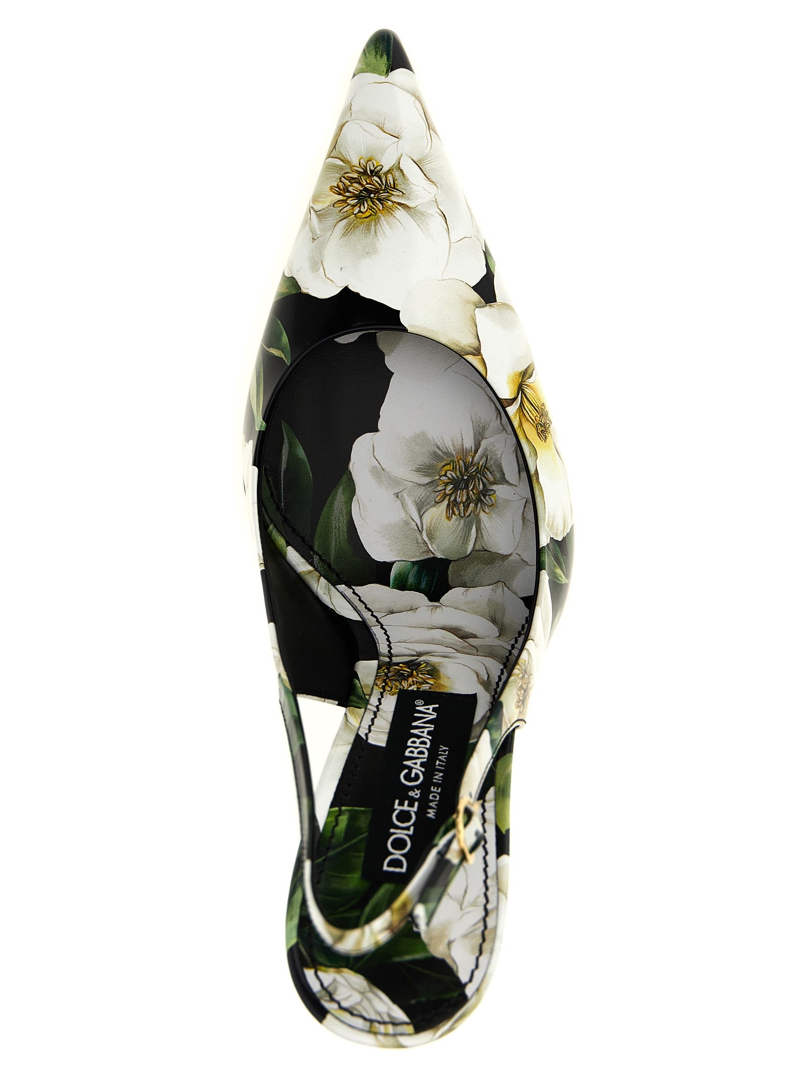 Dolce & Gabbana Printed Leather Slingback Pumps In Multicolor